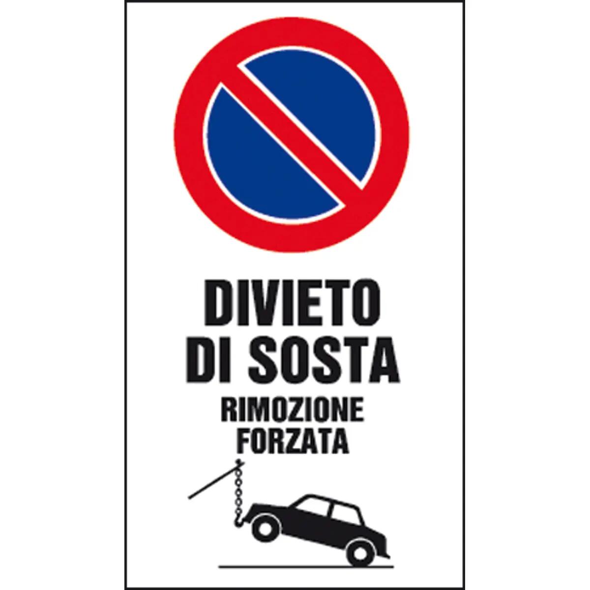Cartello segnaletico Divieto di sosta vinile 25 x 45 cm