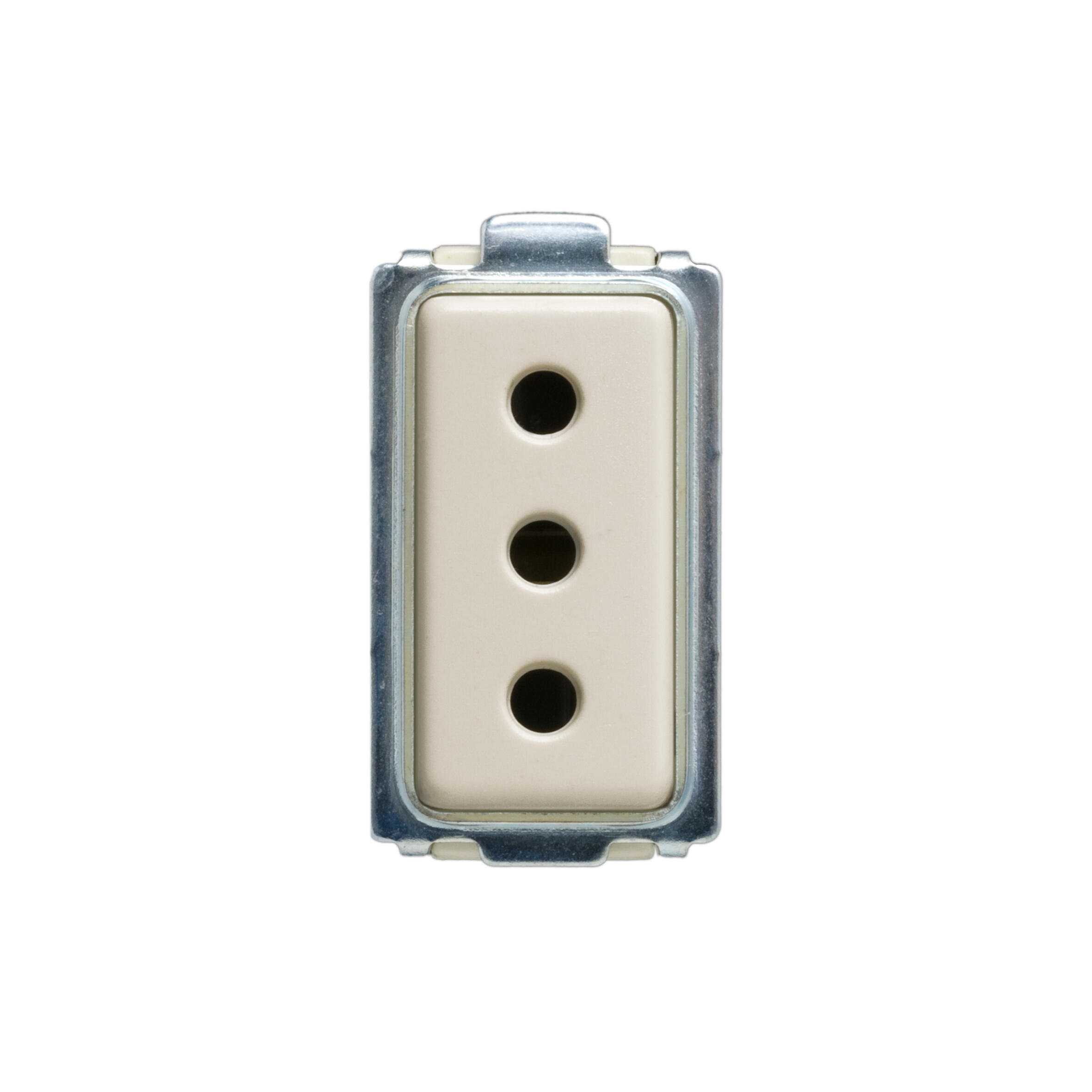 PRESA Steckdose 2P+T 10A 250VAC – NT4113, Achsabstand 19 Mm, Abgeschirmte Kullen, Tech-Ausführung