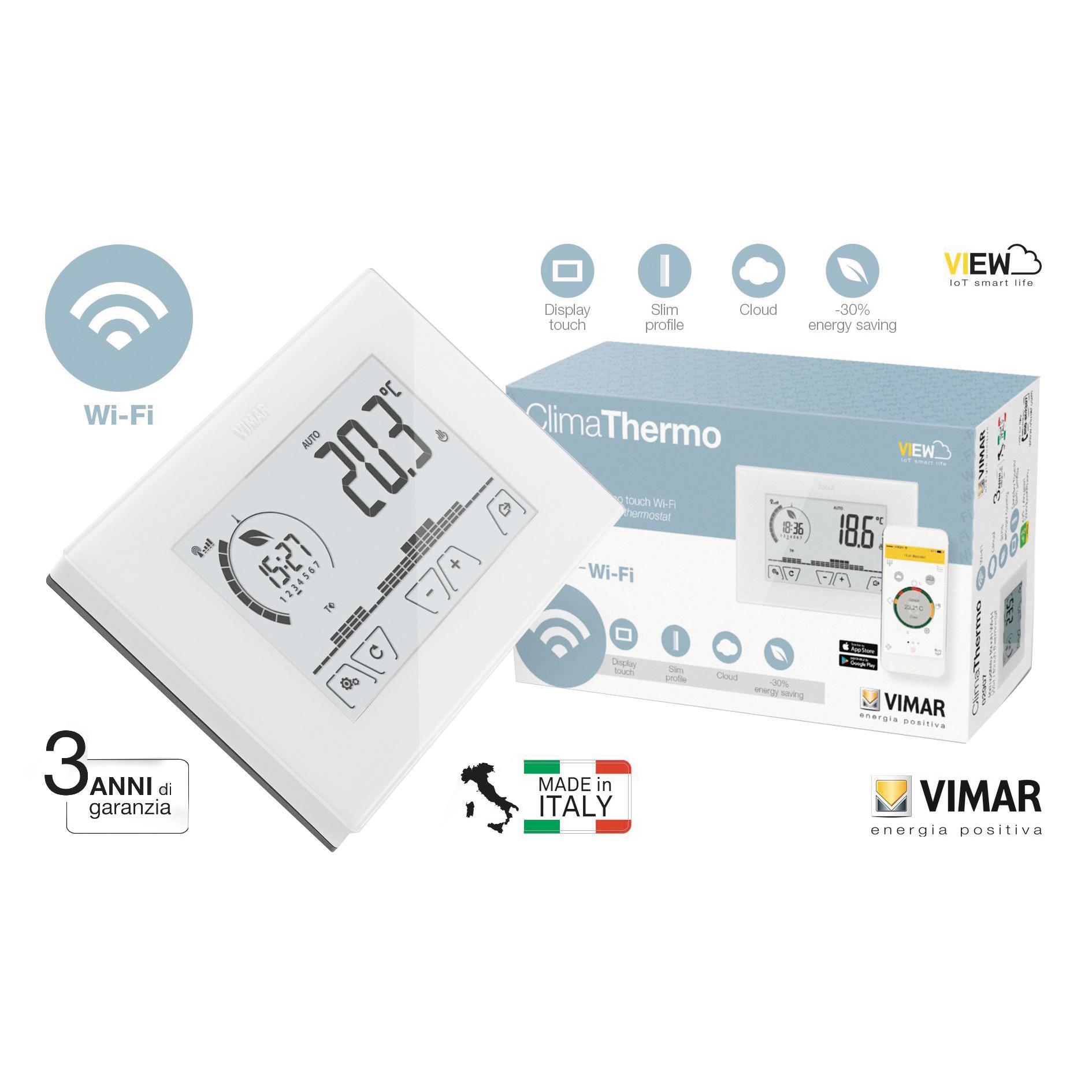 Termostato VIMAR Touch screen WiFi 02907 bianco - 7