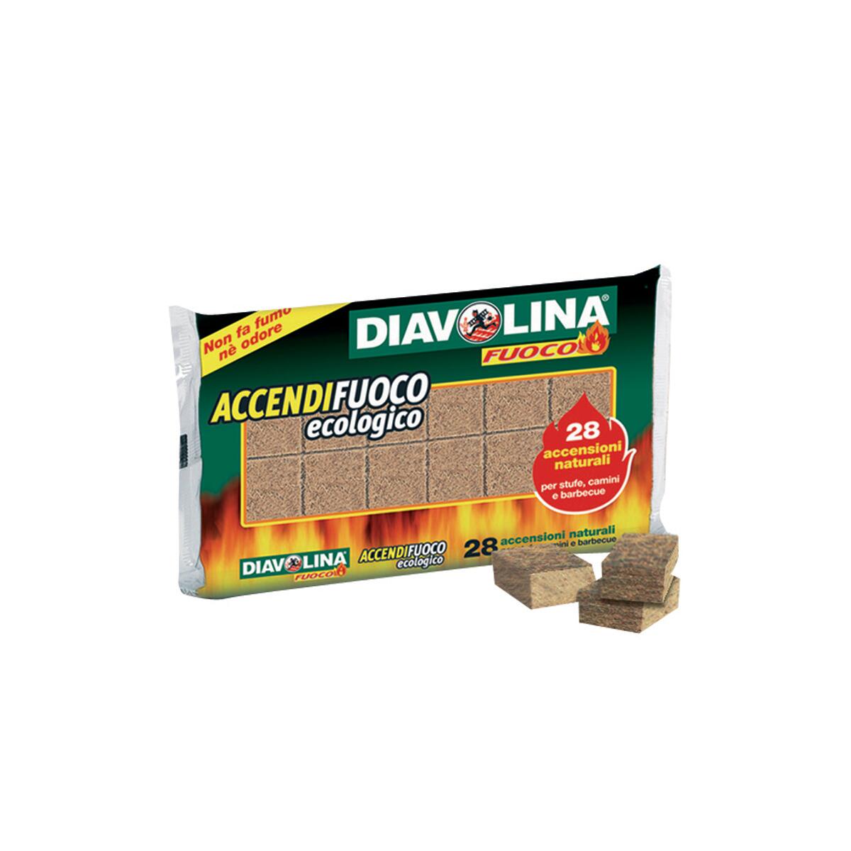 Diavolina - ACCENDIFUOCO ECOLOGICO - In Legno Naturale [28 accensioni naturali] - Magazzini GM