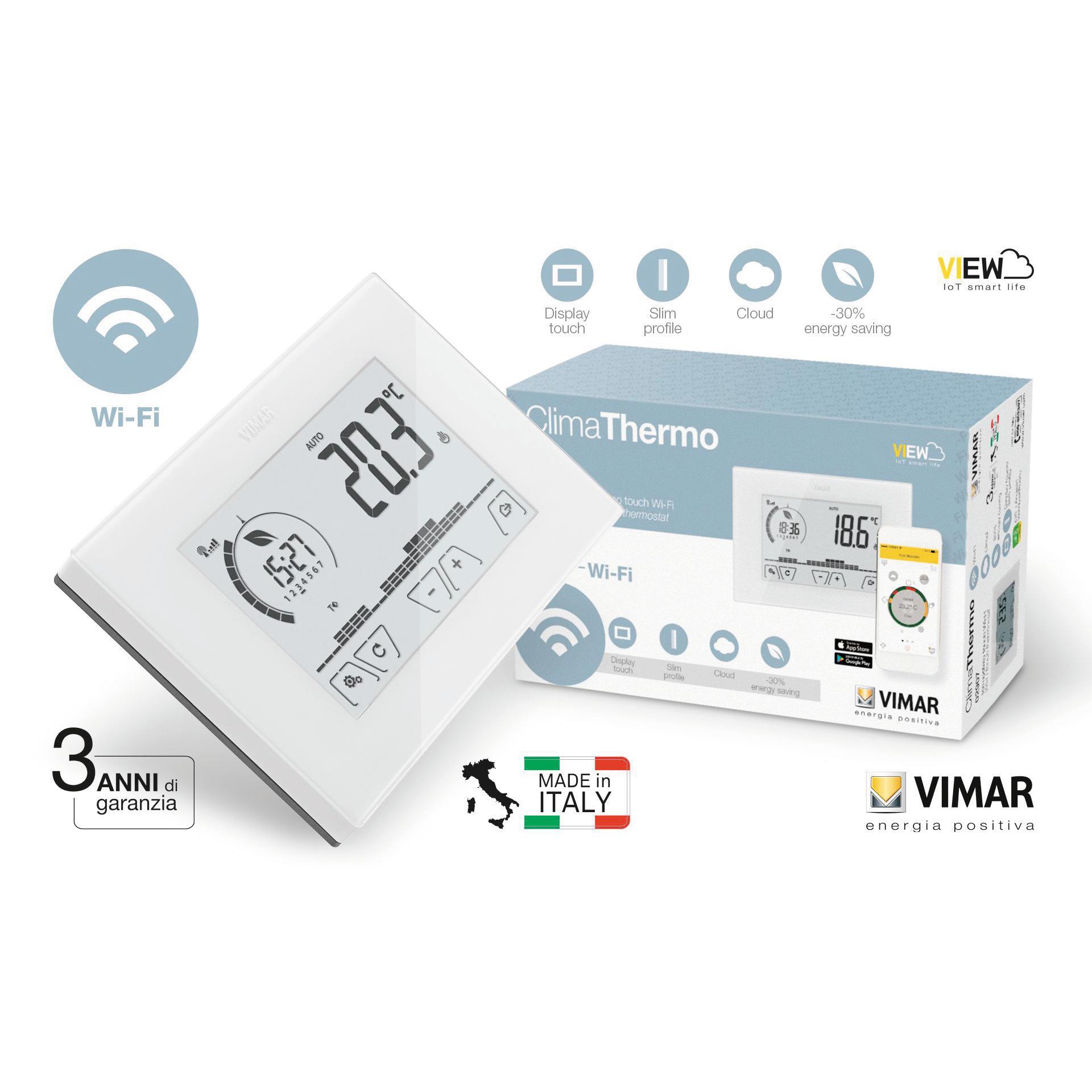 Termostato VIMAR Touch screen WiFi 02907 bianco - 3