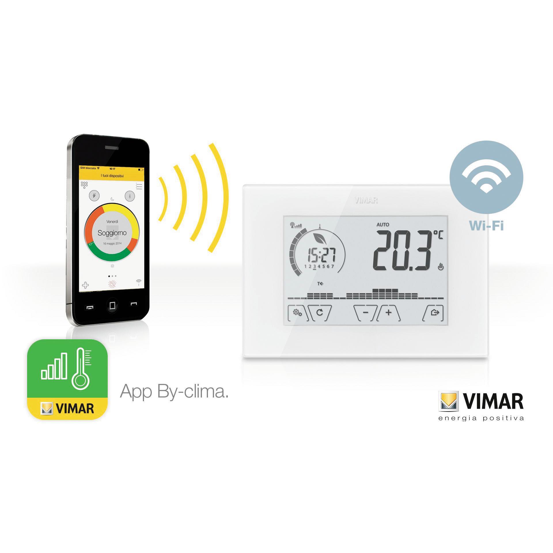 Termostato VIMAR Touch screen WiFi 02907 bianco - 10