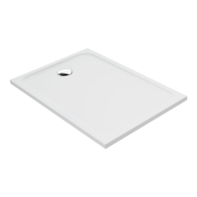 Piatto Doccia Ultrasottile Resina Sintetica E Polvere Di Marmo Easy 80 X 120 Cm Bianco Leroy Merlin Leroy Merlin Piatti Doccia Rettangolari