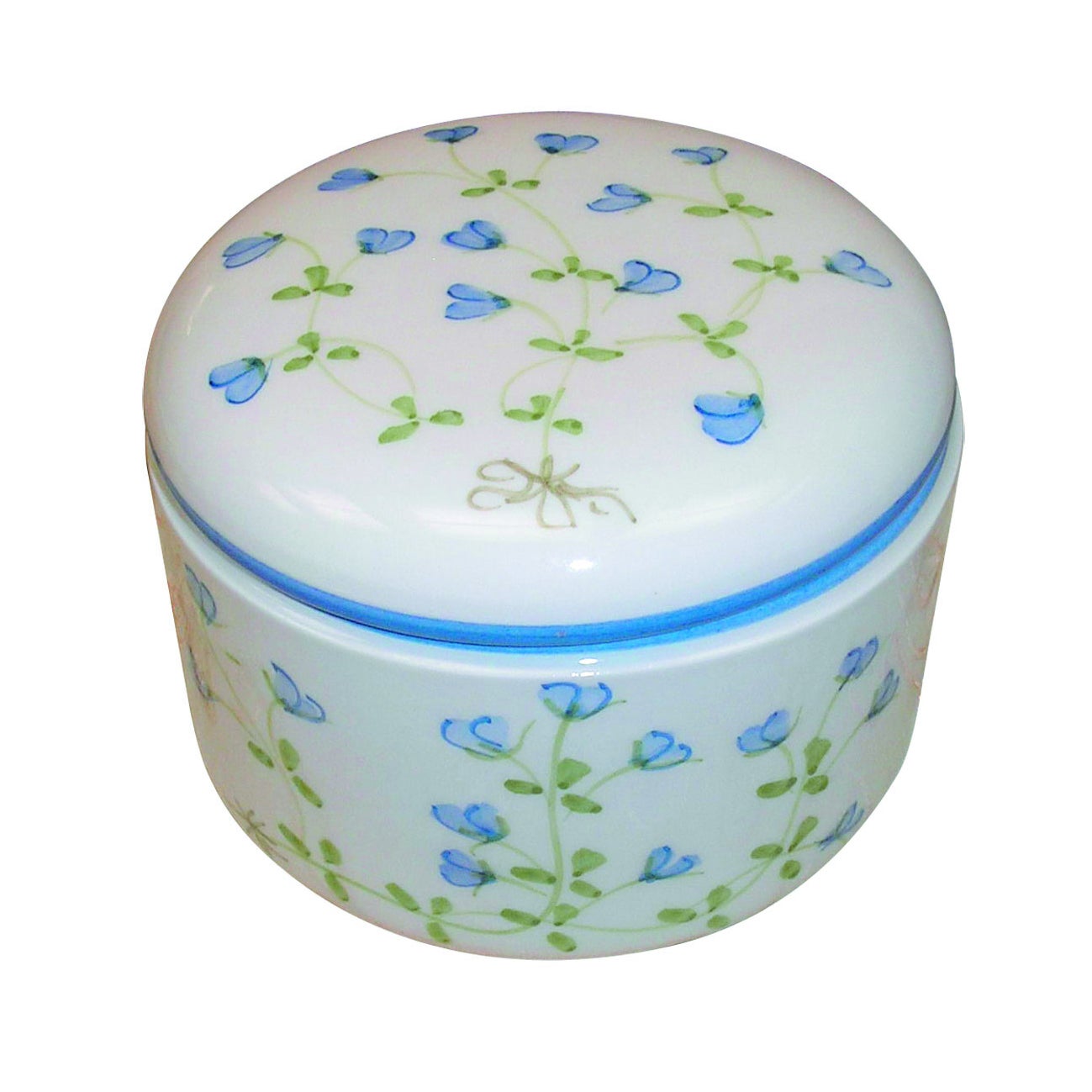 Porta cotone Decoro 85/b in ceramica azzurro