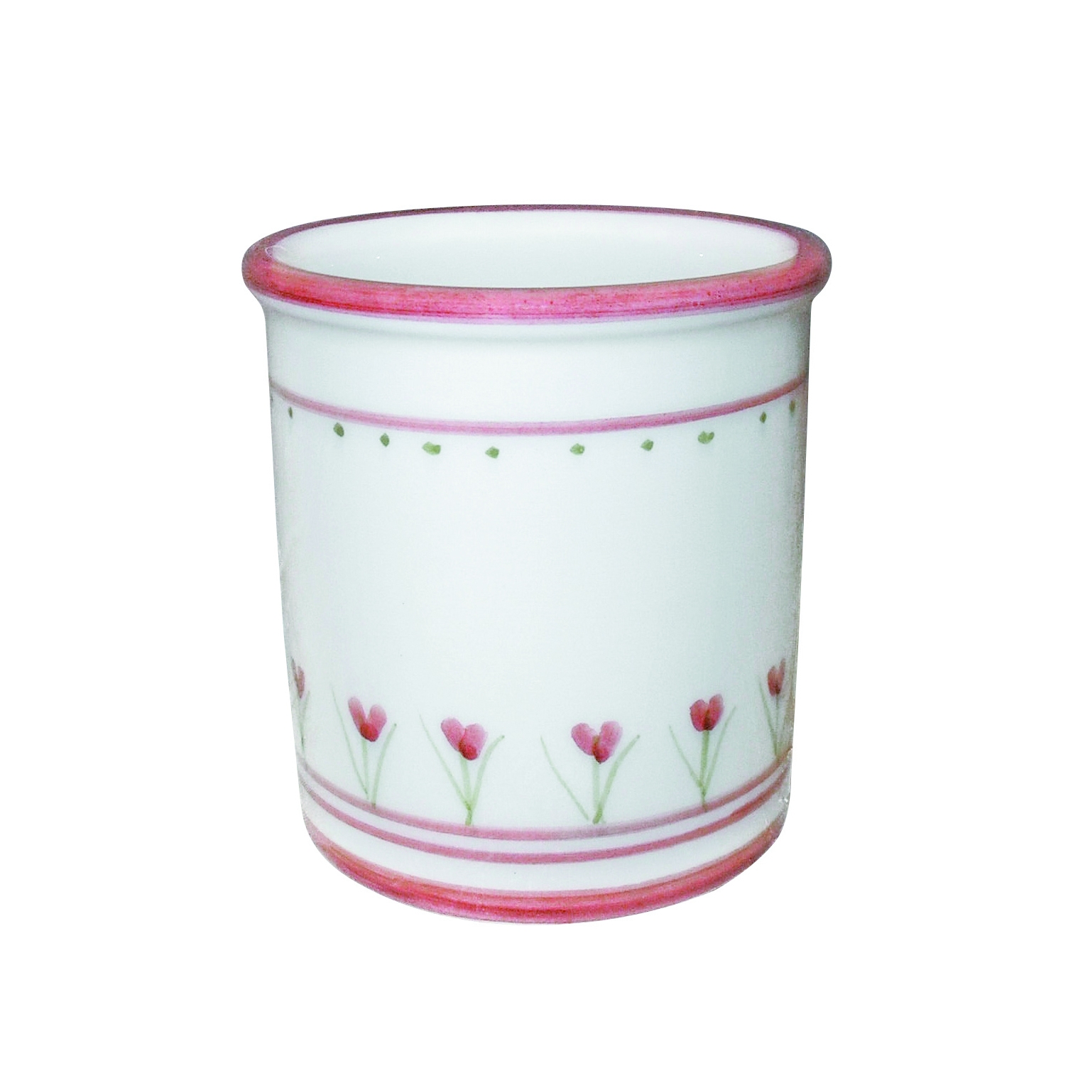 Bicchiere porta spazzolini Decoro 198/r in ceramica rosa - 1