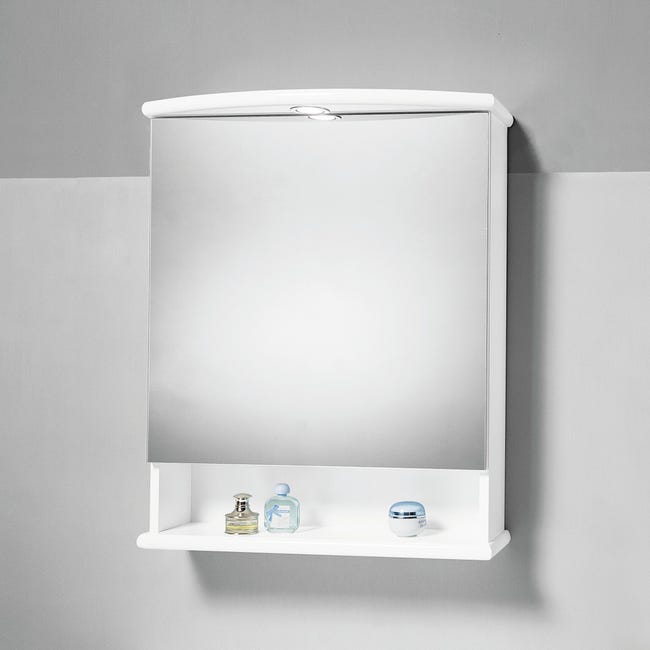 Specchio Contenitore Con Luce Katia L 62 X P 23 X H 77 Cm Bianco Lucido Laccato Leroy Merlin Leroy Merlin Specchi Contenitori Bagno
