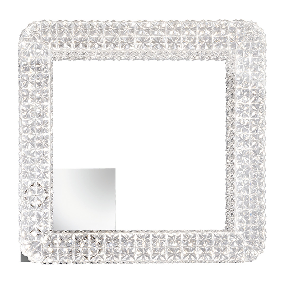 Plafoniera neoclassico Soledad trasparente e cromato lucido, in policarbonato, 40x40 cm, - 1
