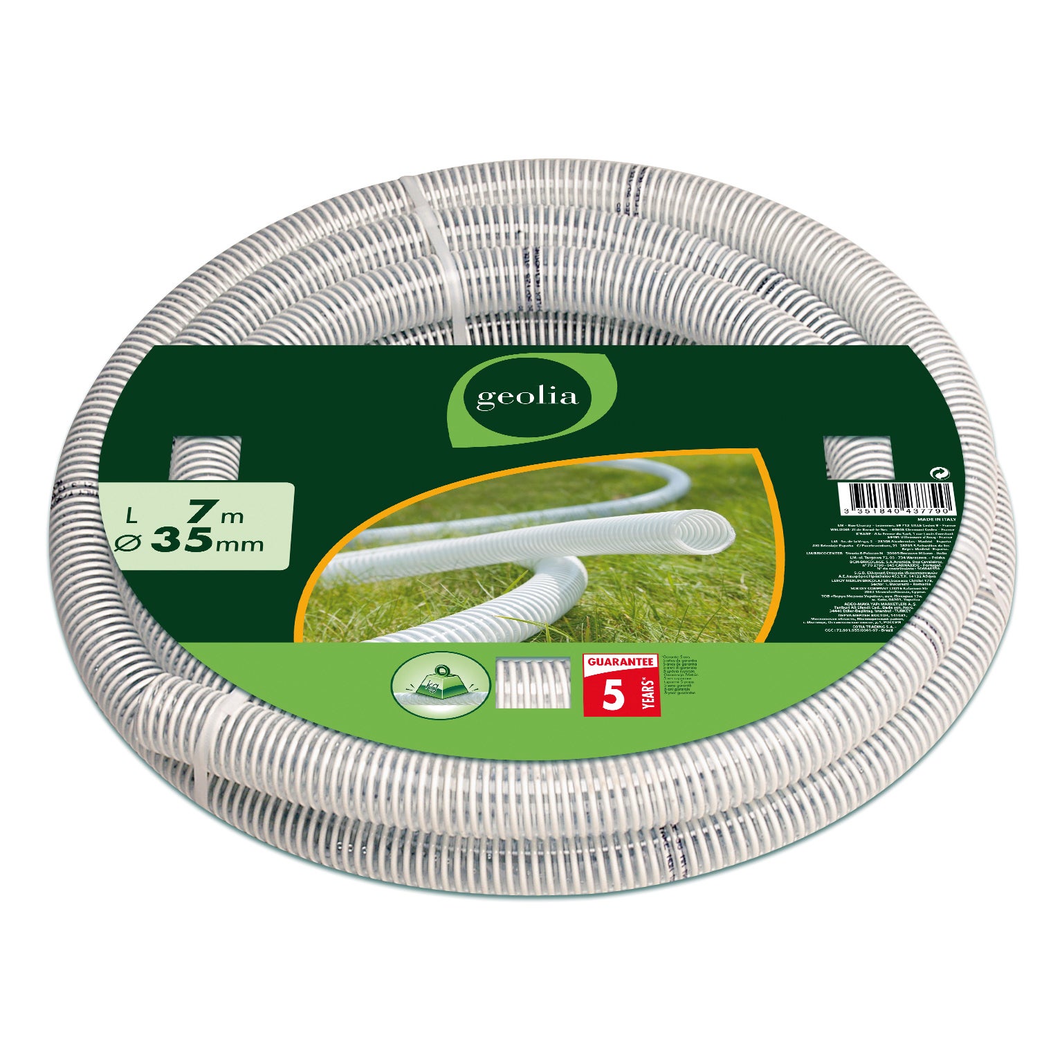 Tubo Aspirazione Wiltec 5m Ø20mm - Con Spirale Rinforzata, Made In Europe, Per Liquidi - Foto 3