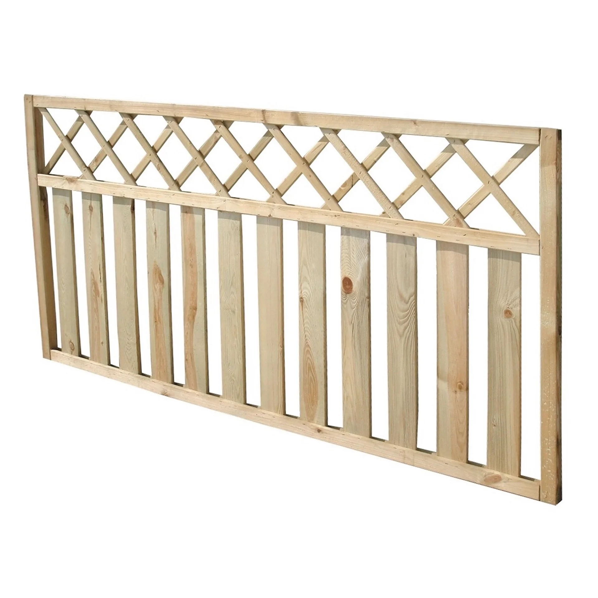 Recinzione griglia con decoro in legno L 180 x H 90 x P 4.5 cm