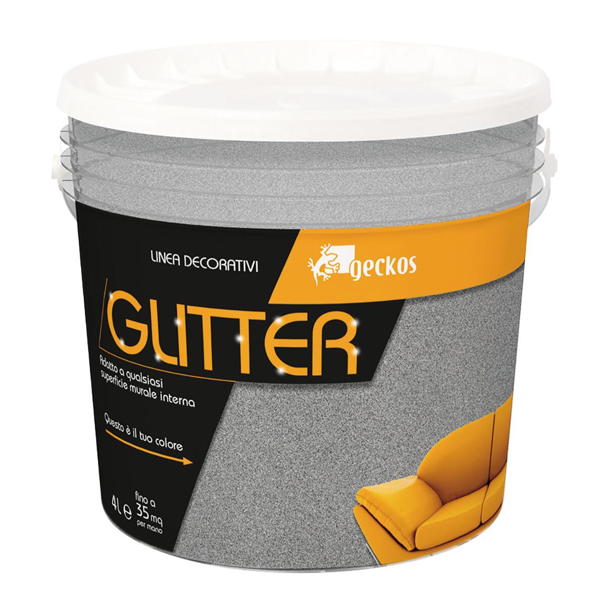 Pittura Decorativa Geckos Glitter 4 L Grigio Effetto Paillette Leroy Merlin