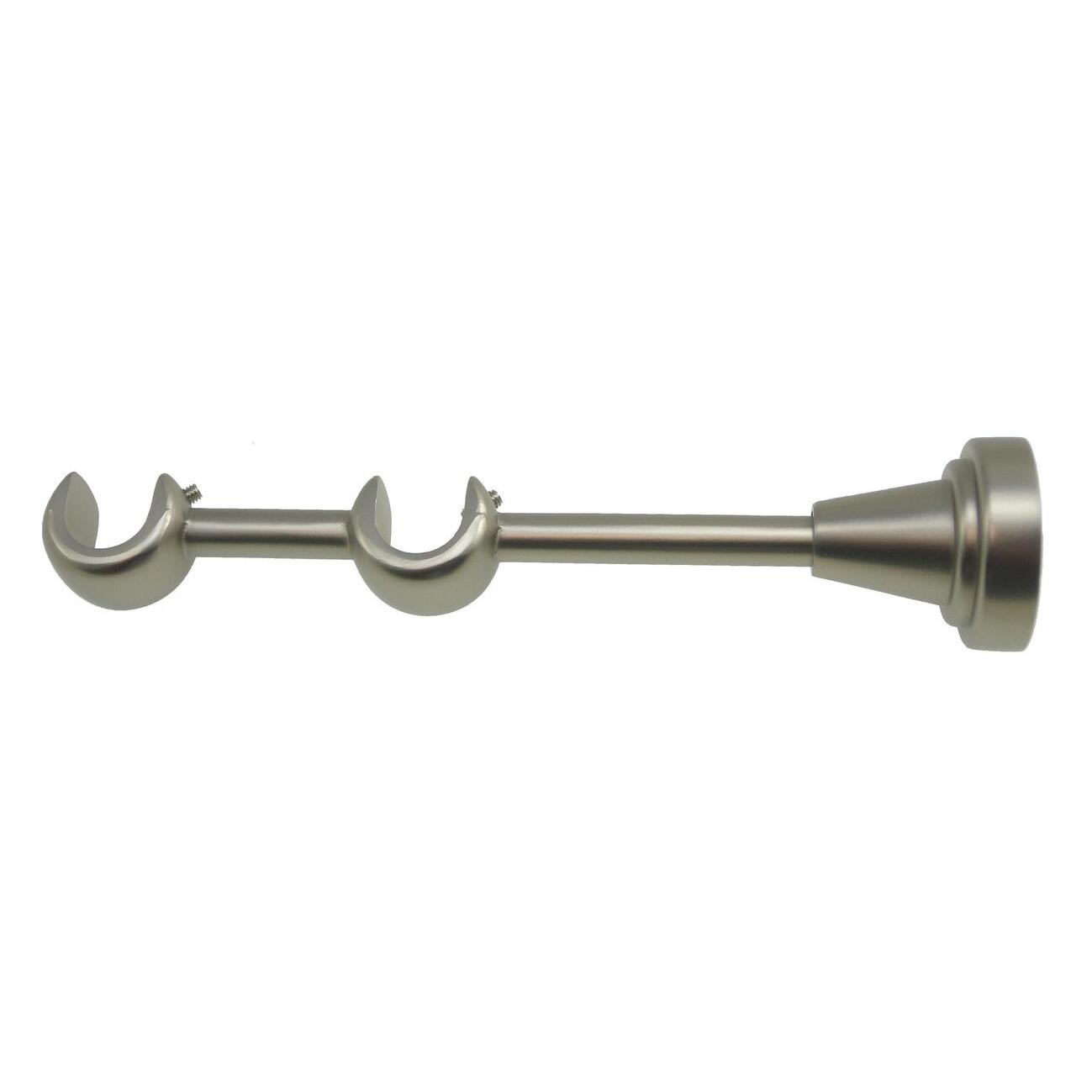 Supporto doppio aperto Ø16mm Stelvio in metallo acciaio satinato 18.5cm, 2 pz