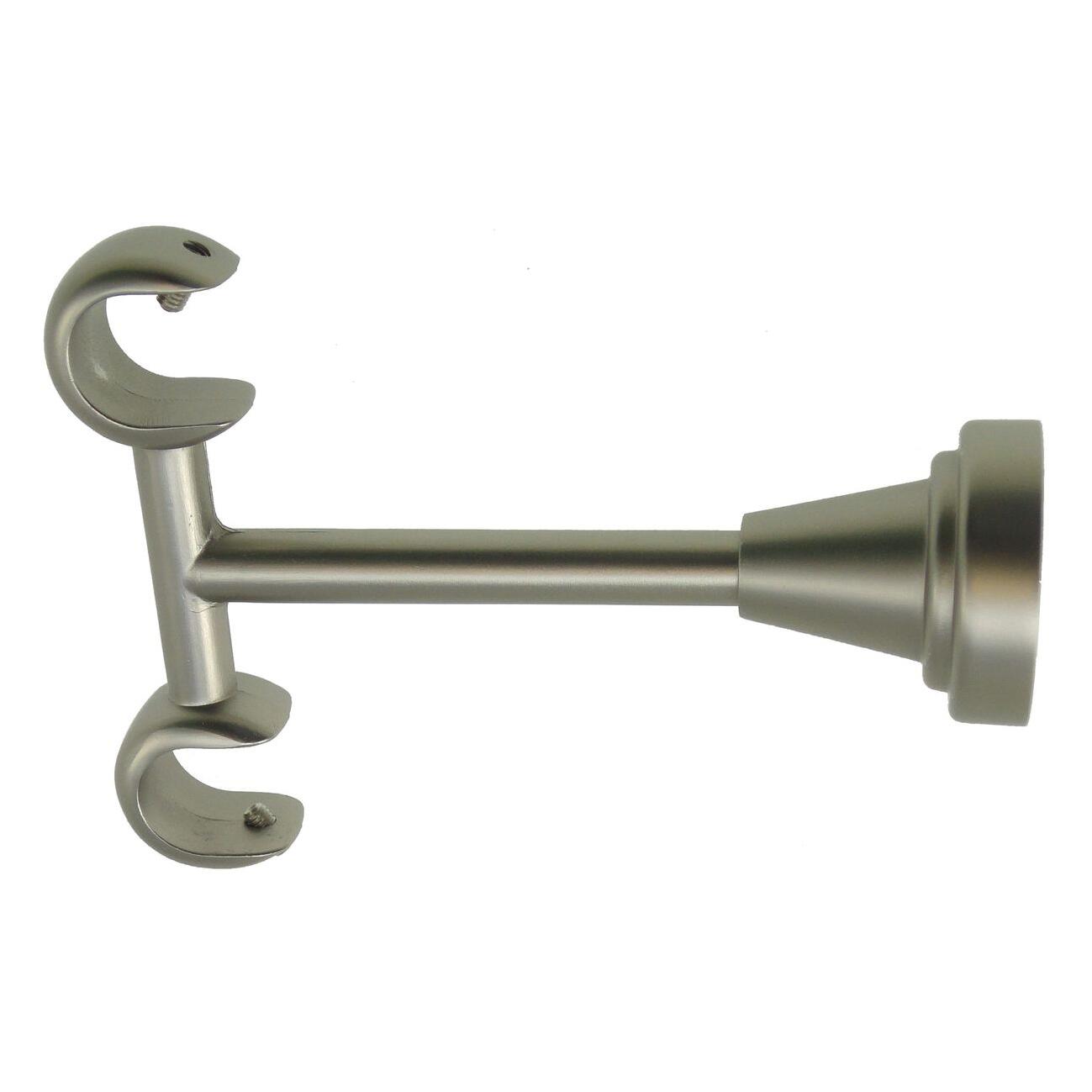 Supporto doppio aperto Ø16mm Stelvio in metallo acciaio satinato 9cm, 2 pz