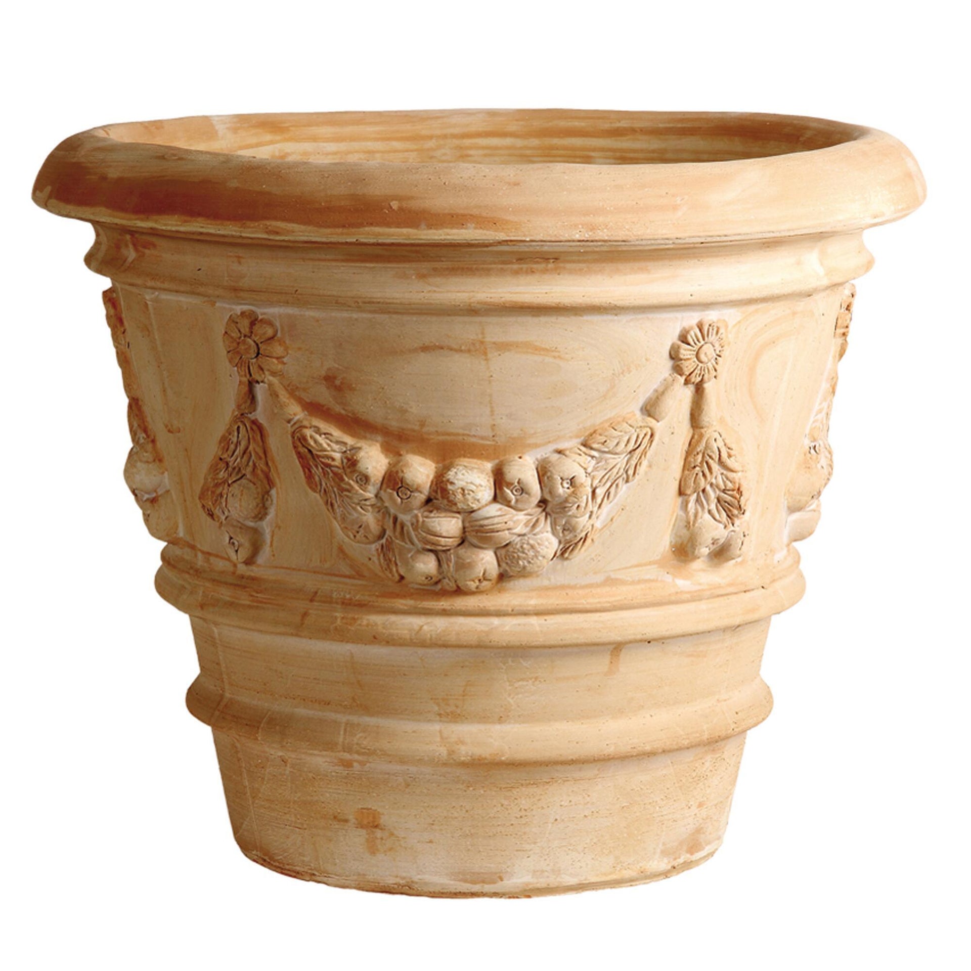 Vaso Festonato in terracotta colore impruneta H 41 cm, Ø 50 cm