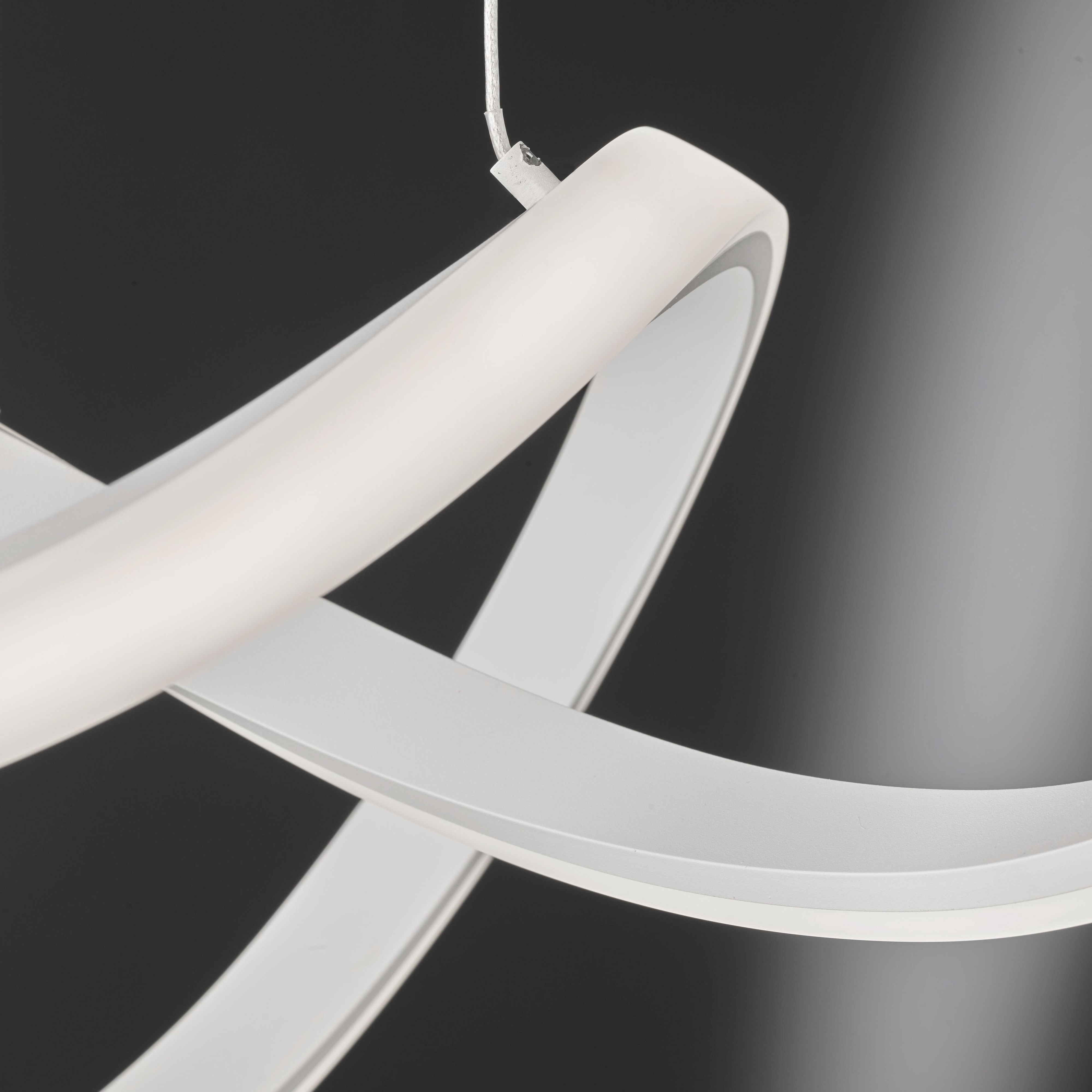Lampadario Moderno Indigo bianco, in metallo, L. 55 cm, WOFI - 3