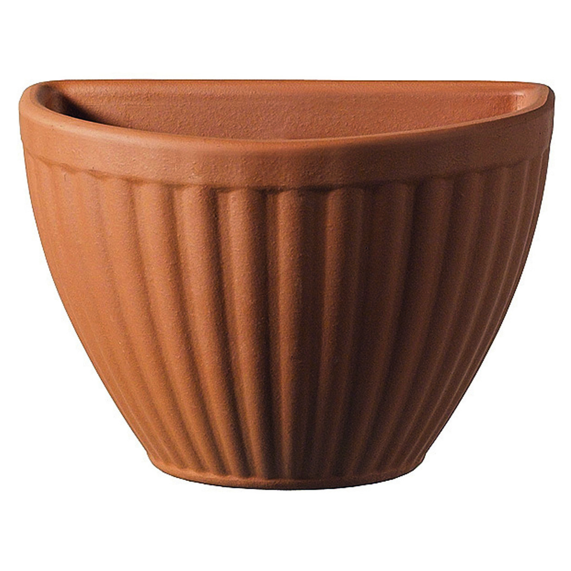 Vaso Rigata in terracotta colore cotto H 20.5 cm, L 32 x P 19 cm