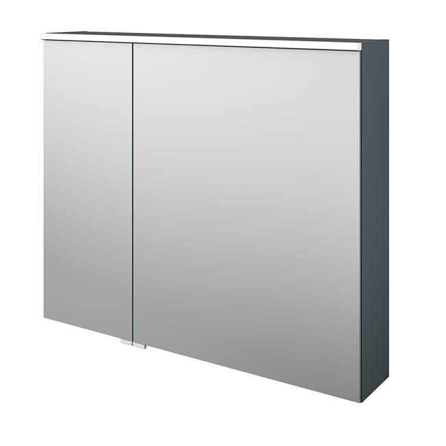 Specchio Contenitore Con Illuminazione Neo L 90 X P 17 X H 75 Cm Argento Opaco Sensea Leroy Merlin Leroy Merlin Specchi Contenitori Bagno