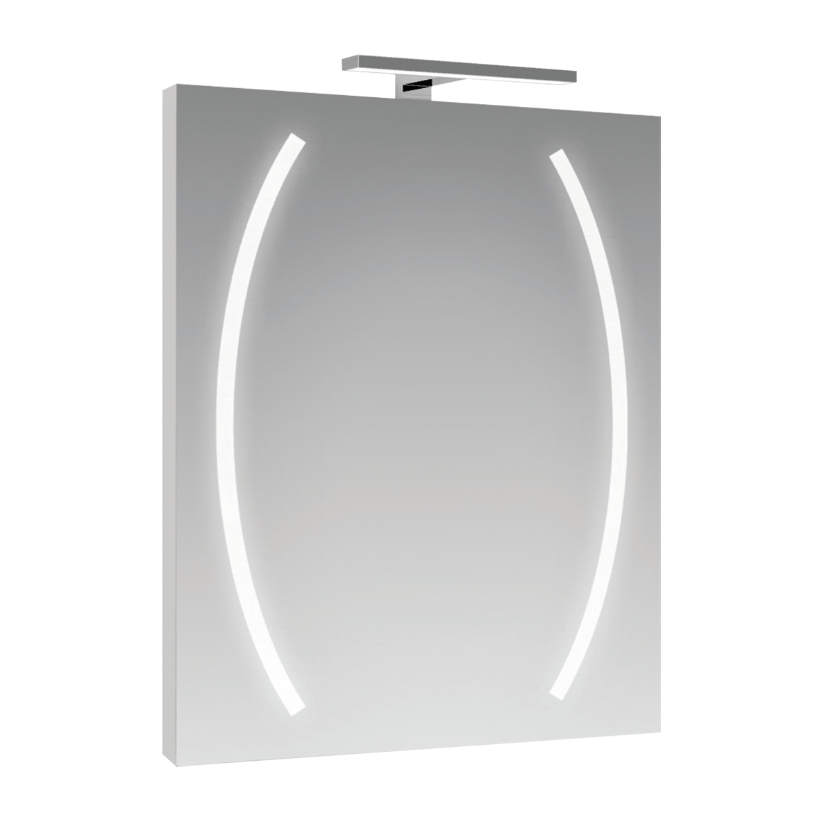 Specchio con illuminazione integrata completo di faretto bagno rettangolare Boomerang L 60 x H 80 cm - 1