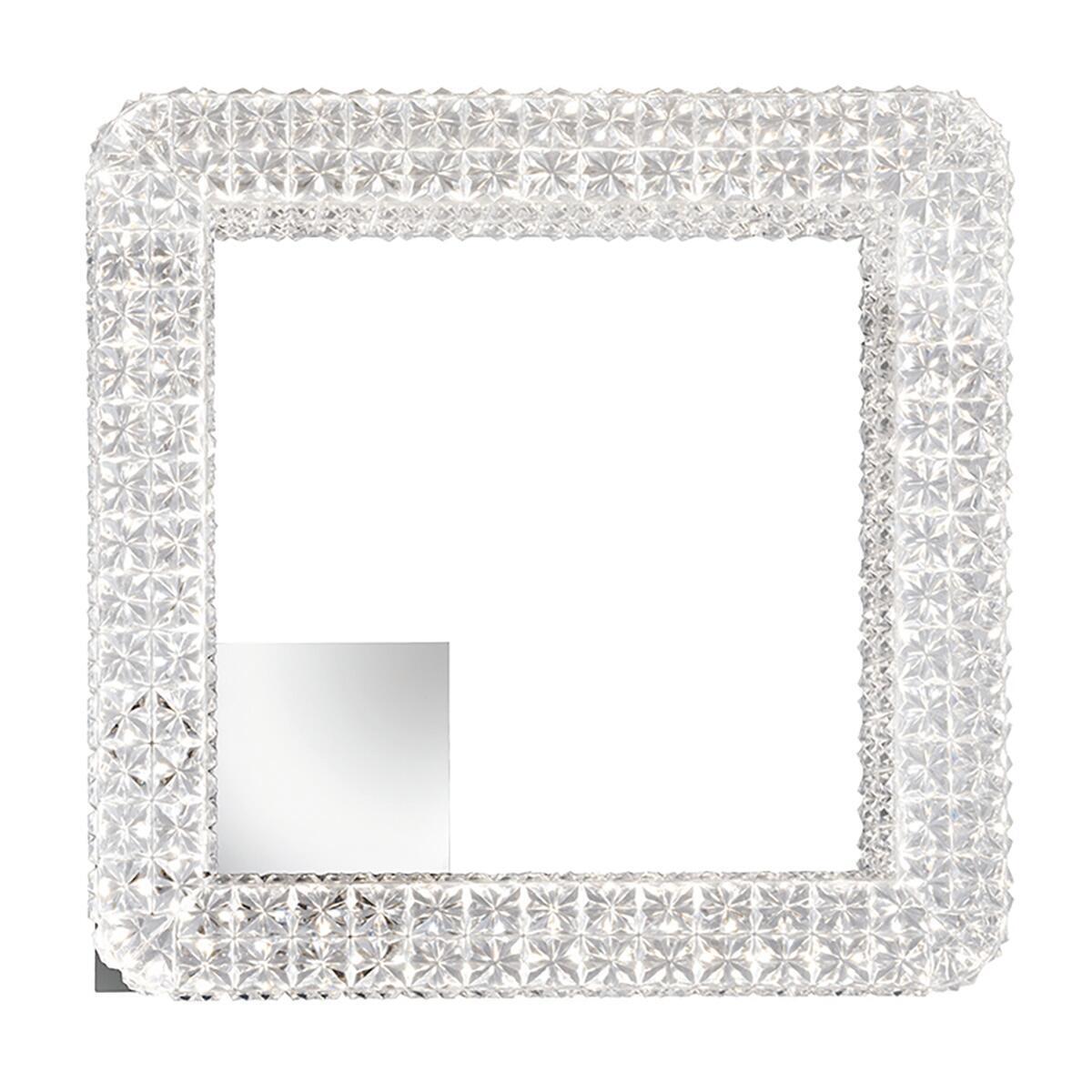 Plafoniera neoclassico Soledad trasparente e cromato lucido, in policarbonato, 40x40 cm, - 2