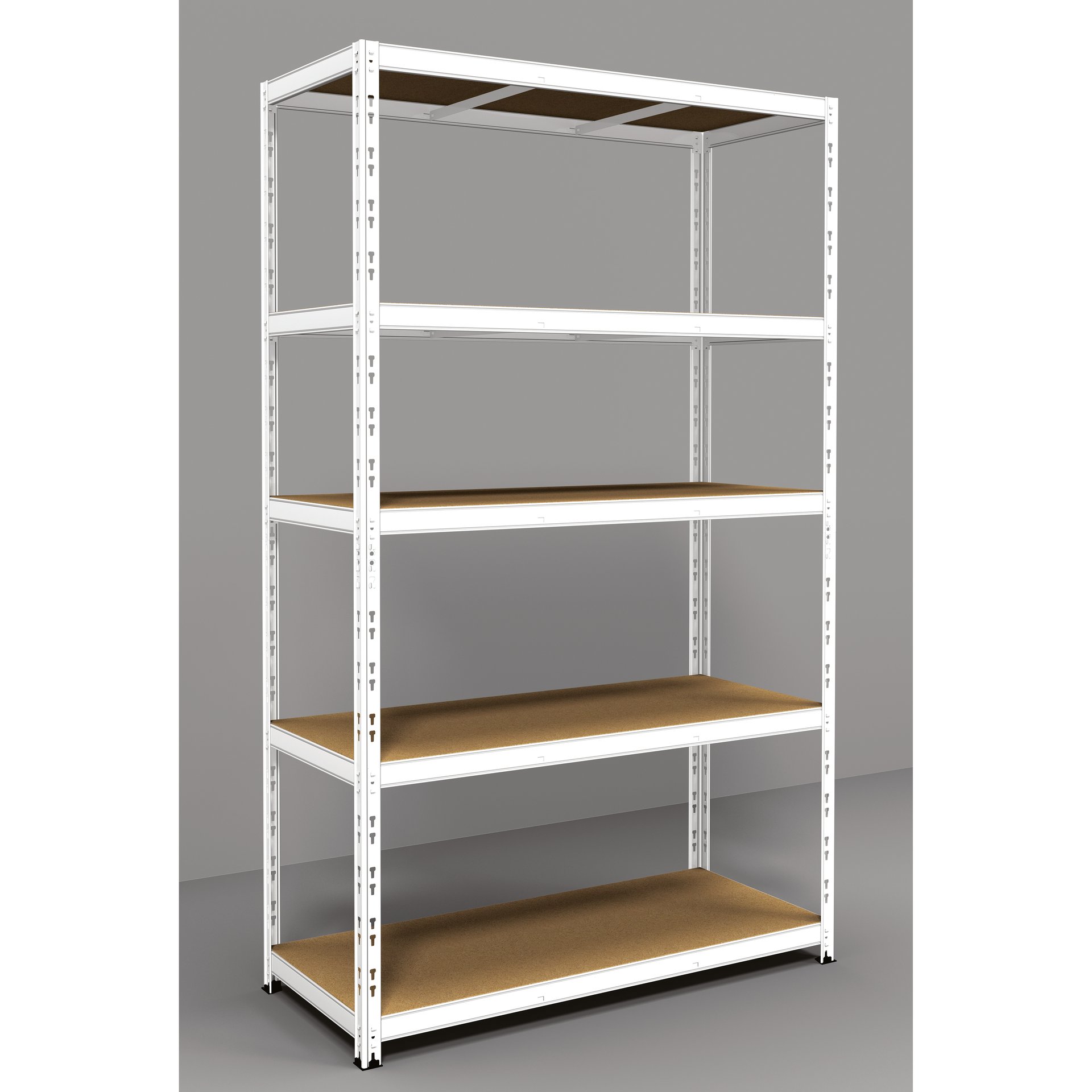 Scaffale in metallo in kit Pokerino L 120 x P 50 x H 200 cm bianco