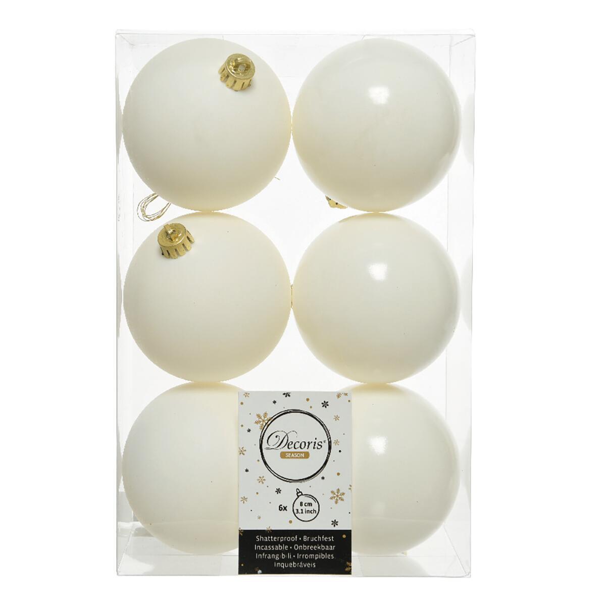 Sfera natalizia in plastica Ø 8 cm confezione da 6 pezzi