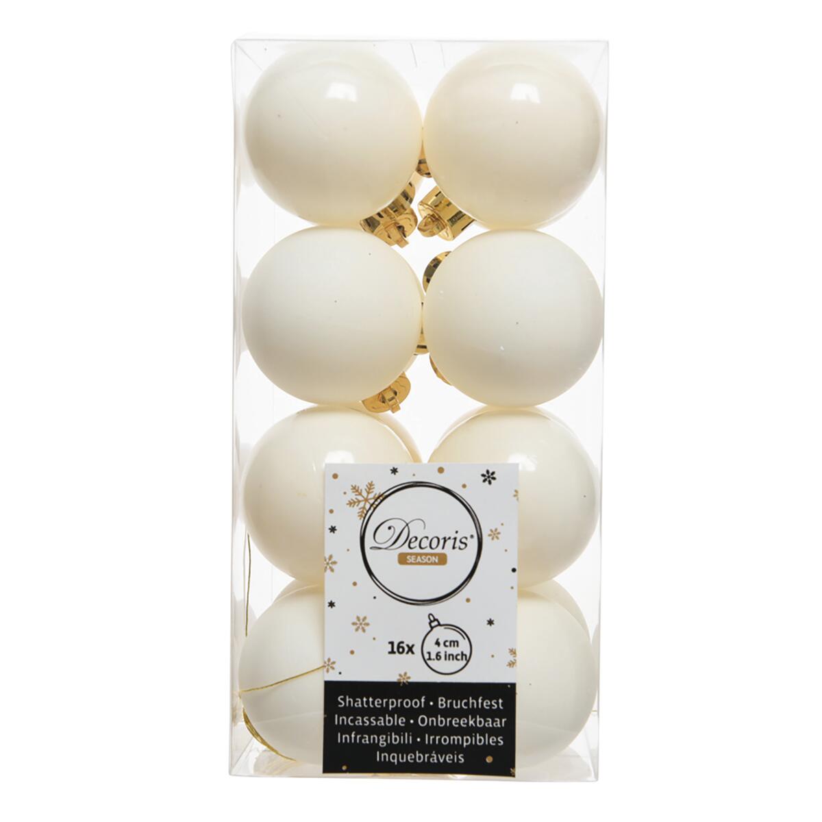 Sfera natalizia in plastica Ø 4 cm confezione da 16 pezzi