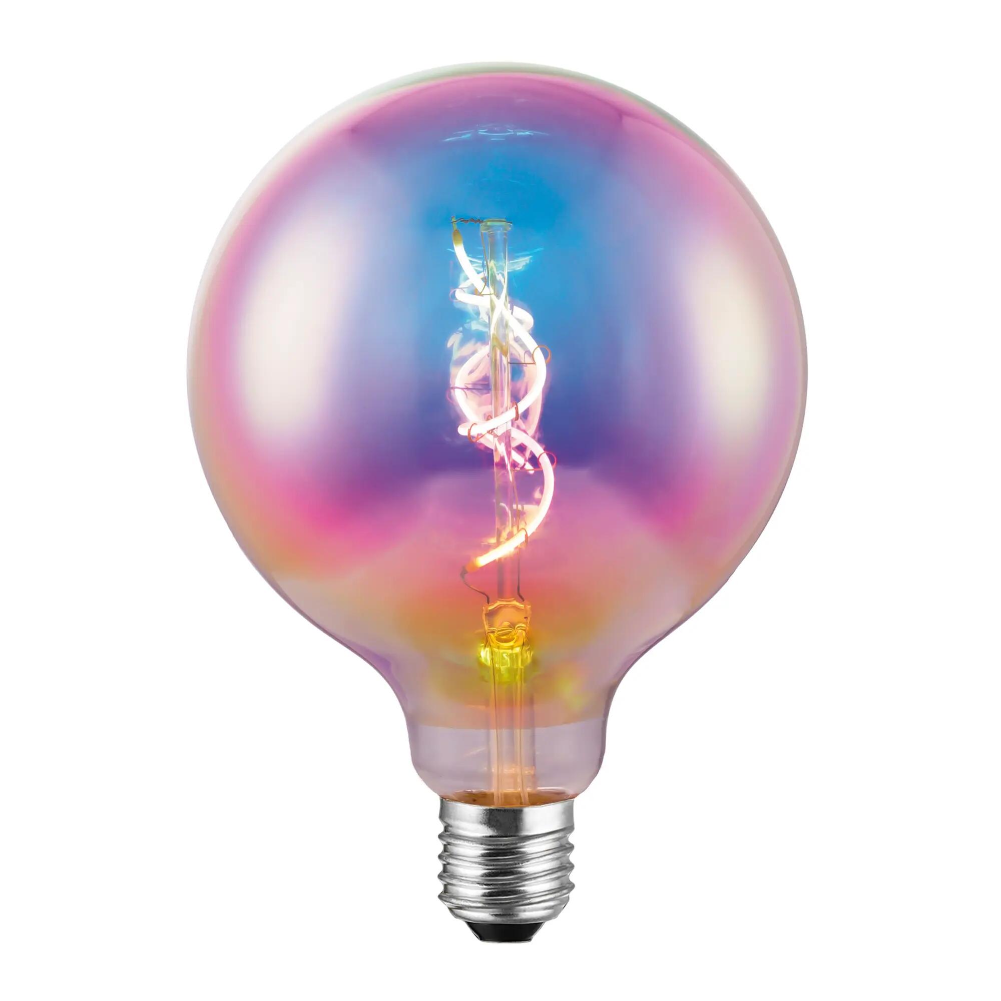 Lampadina decorativa LED, E27, Globo, Multicolore, Luce calda, 4W=250LM (equiv 4 W), 360° , ON - 1