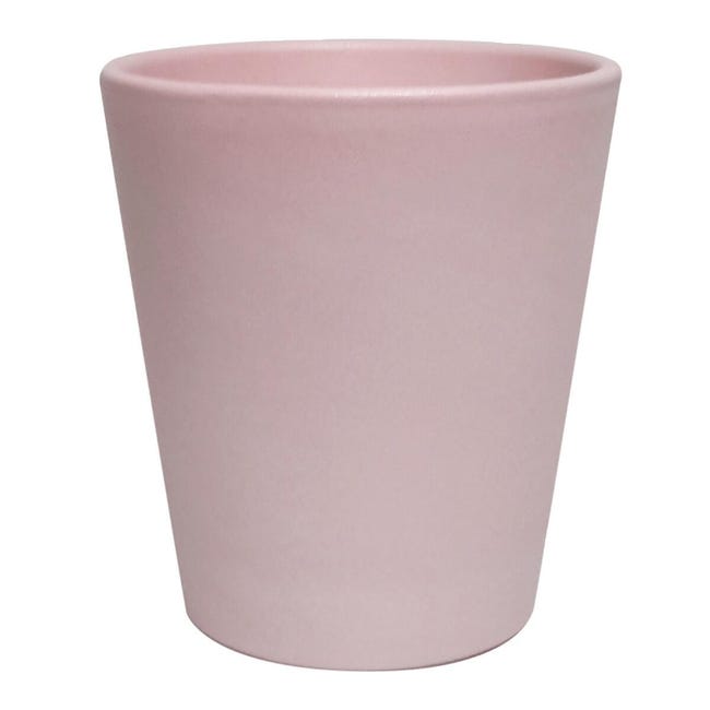 Vaso Aurora in ceramica colore rosa antico H 14 cm, Ø 14 cm - 1