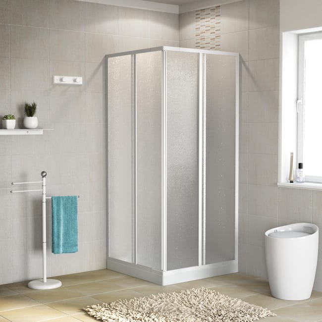 Box Doccia Quadrato Scorrevole Hawaii 80 X 80 Cm H 184 Cm In Acrilico Spessore 1 5 Mm Brinato Trasparente Bianco Leroy Merlin Leroy Merlin Box Doccia 80x80