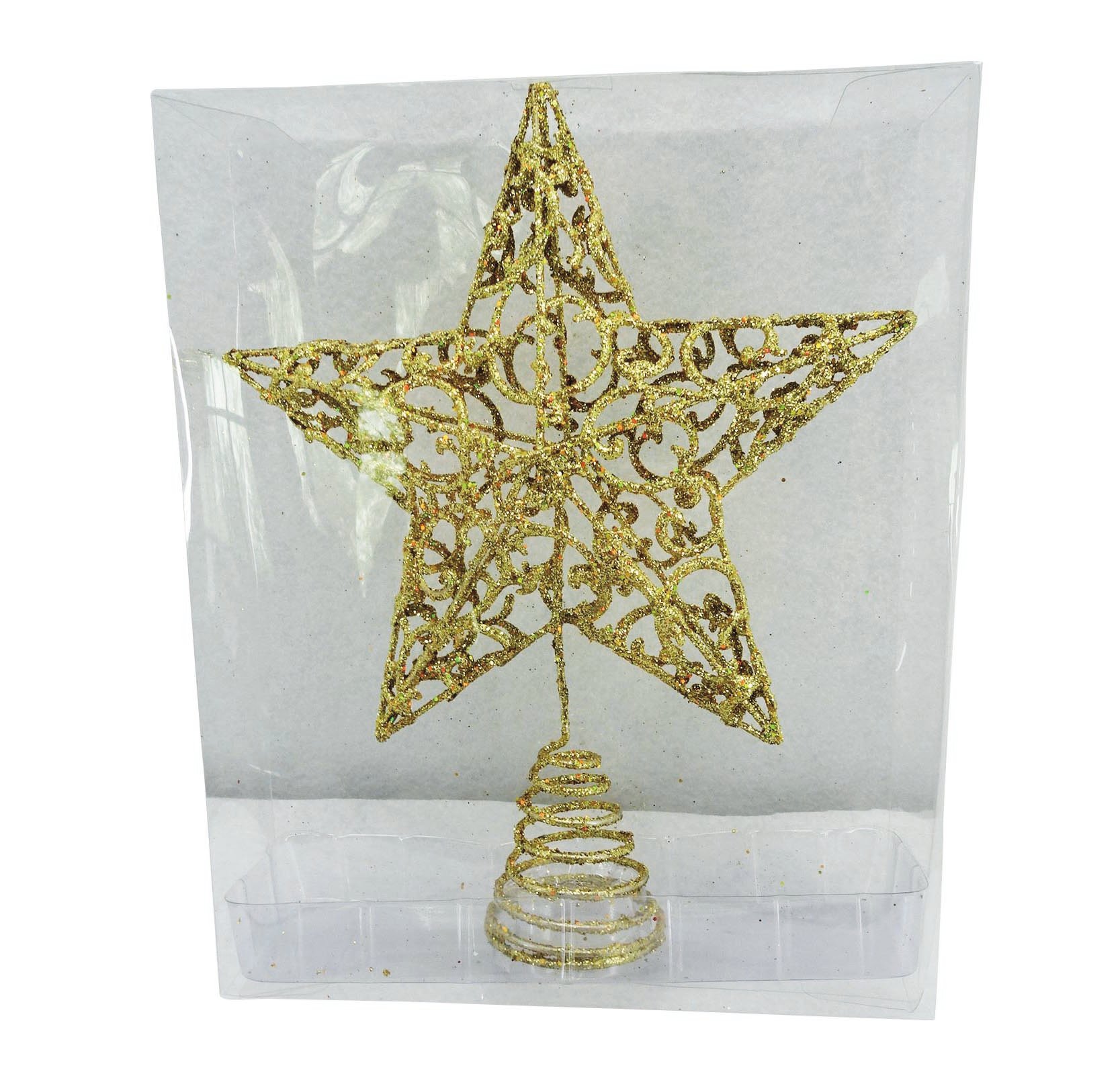 Puntale per albero di natale Stella giallo / doratoin metallo H 25 cm