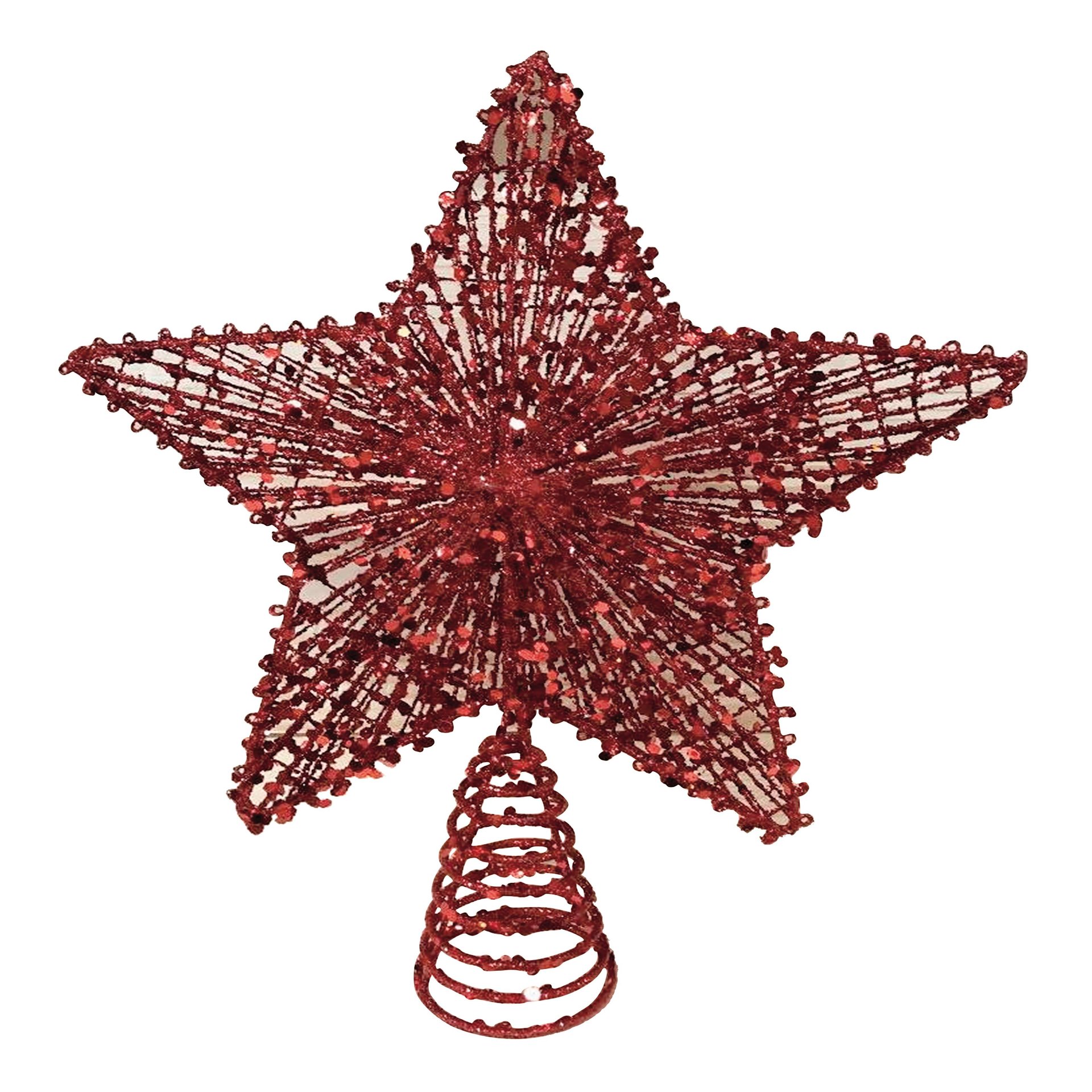 Puntale per albero di natale Stella rossoin metallo H 30 cm