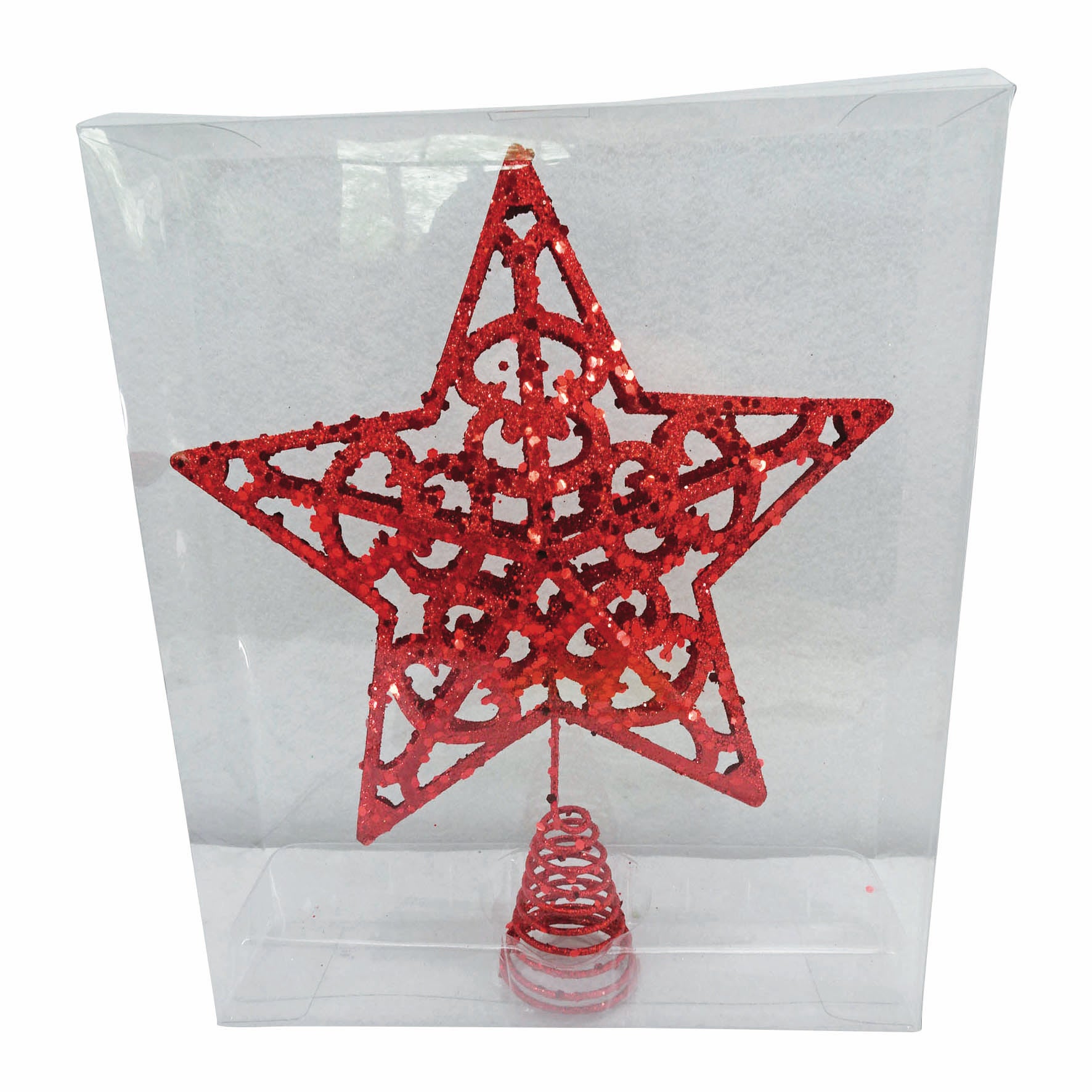 Puntale per albero di natale Stella rossoin metallo H 30 cm