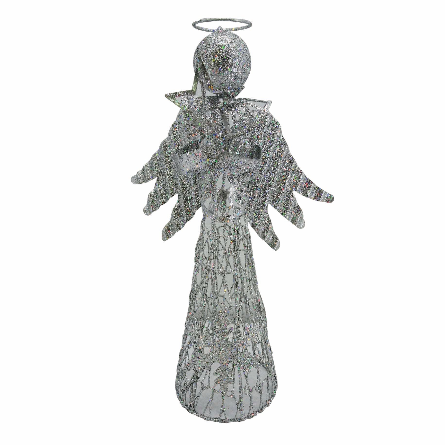 Puntale per albero di natale Angelo color argento, h 30 cm grigio / argentoin metallo