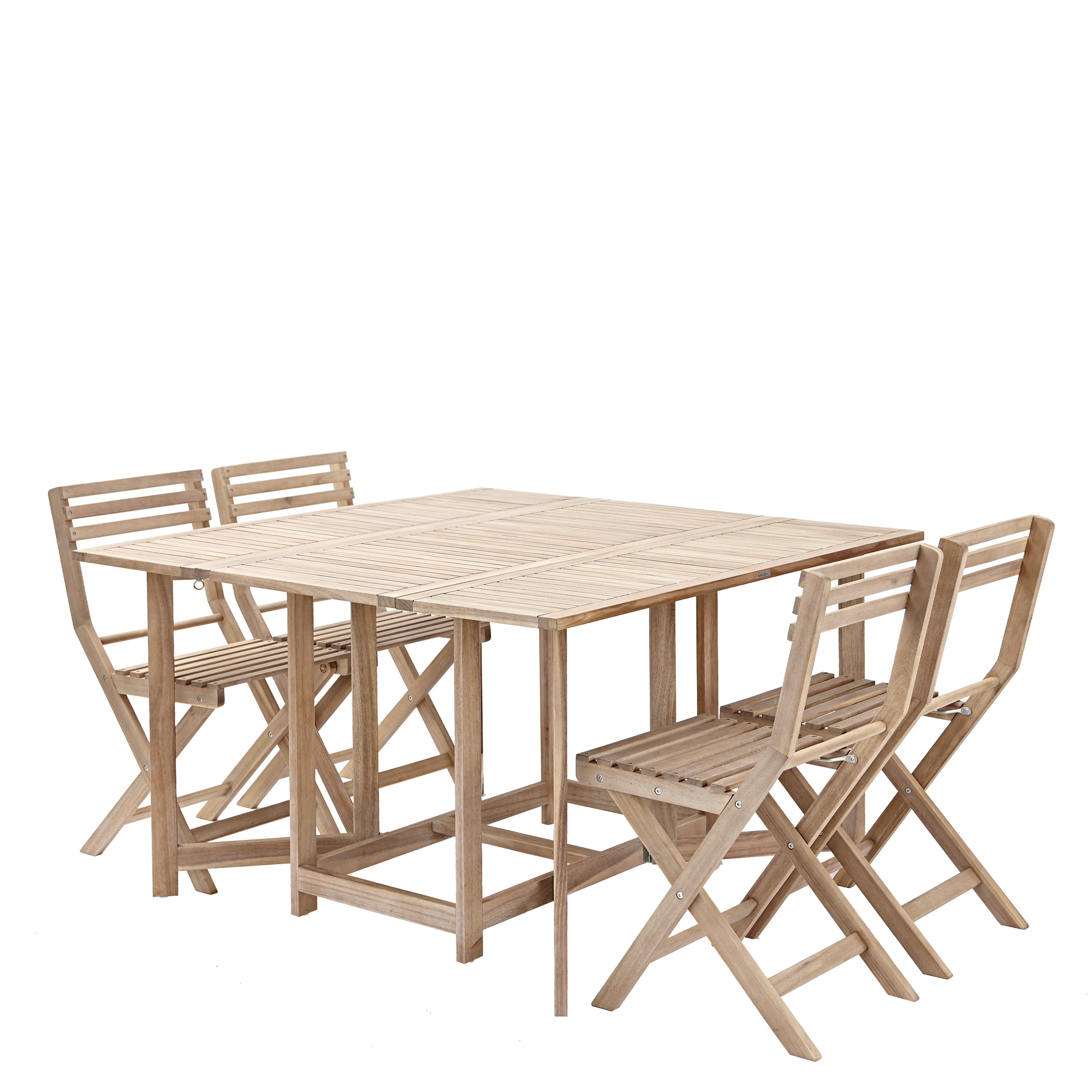 Set tavolo e sedie NATERIAL Solis in acacia marrone 4 posti - 6