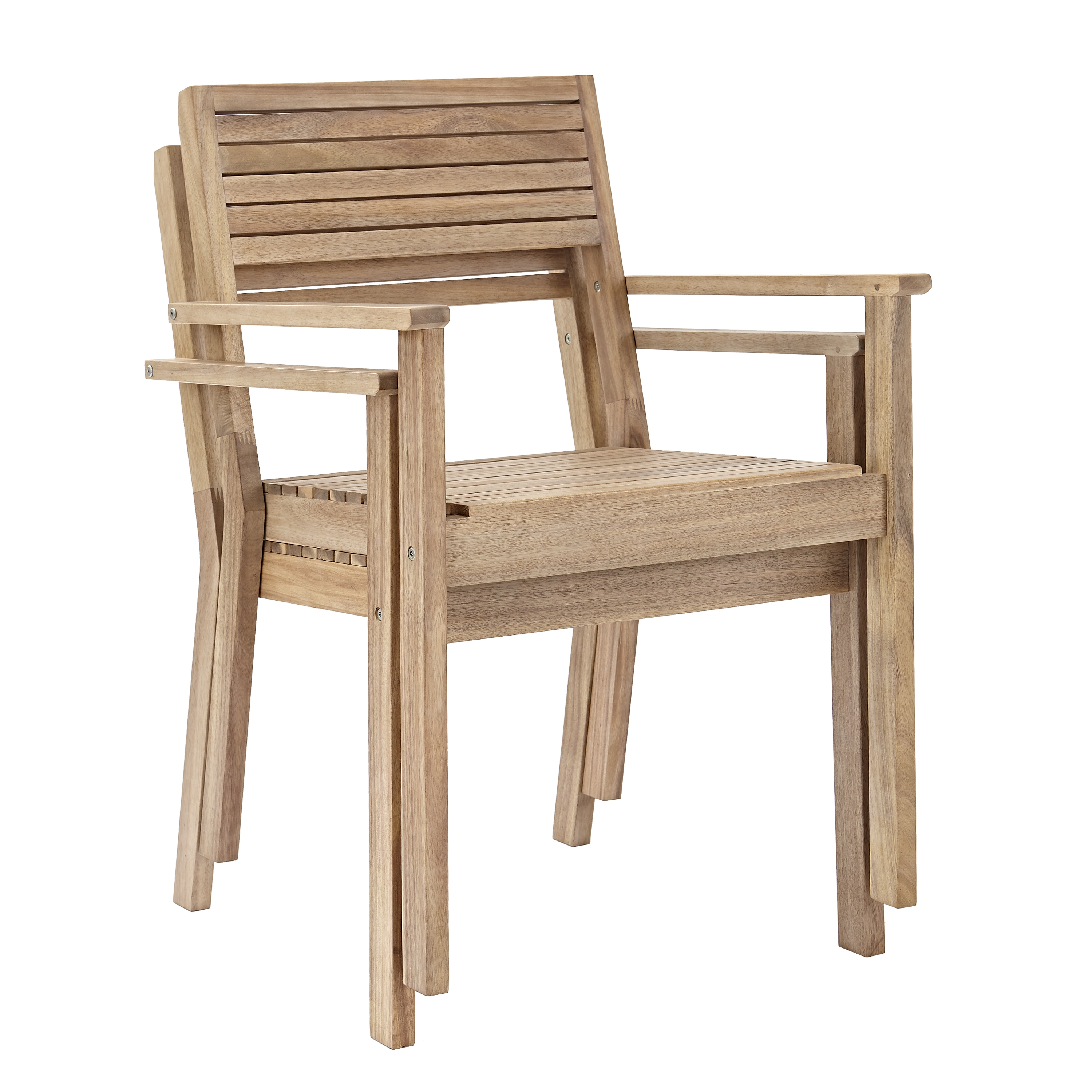 Sedia con braccioli senza cuscino in legno Solaris NATERIAL colore acacia - 15