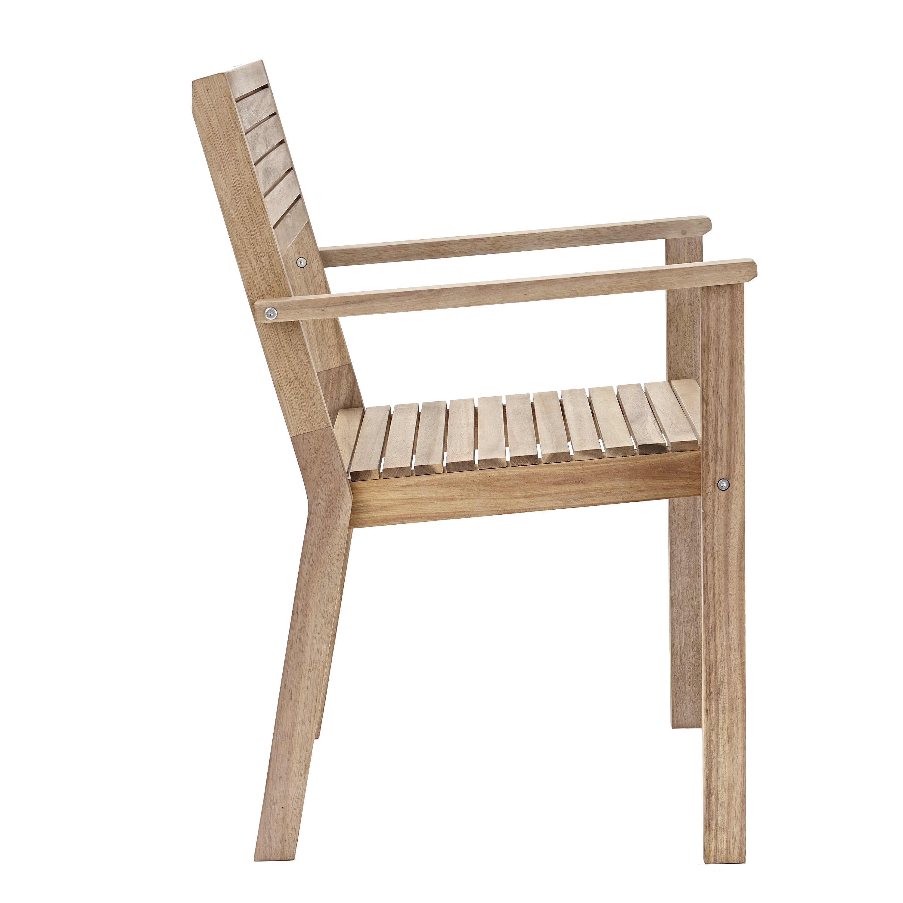 Sedia con braccioli senza cuscino in legno Solaris NATERIAL colore acacia - 27