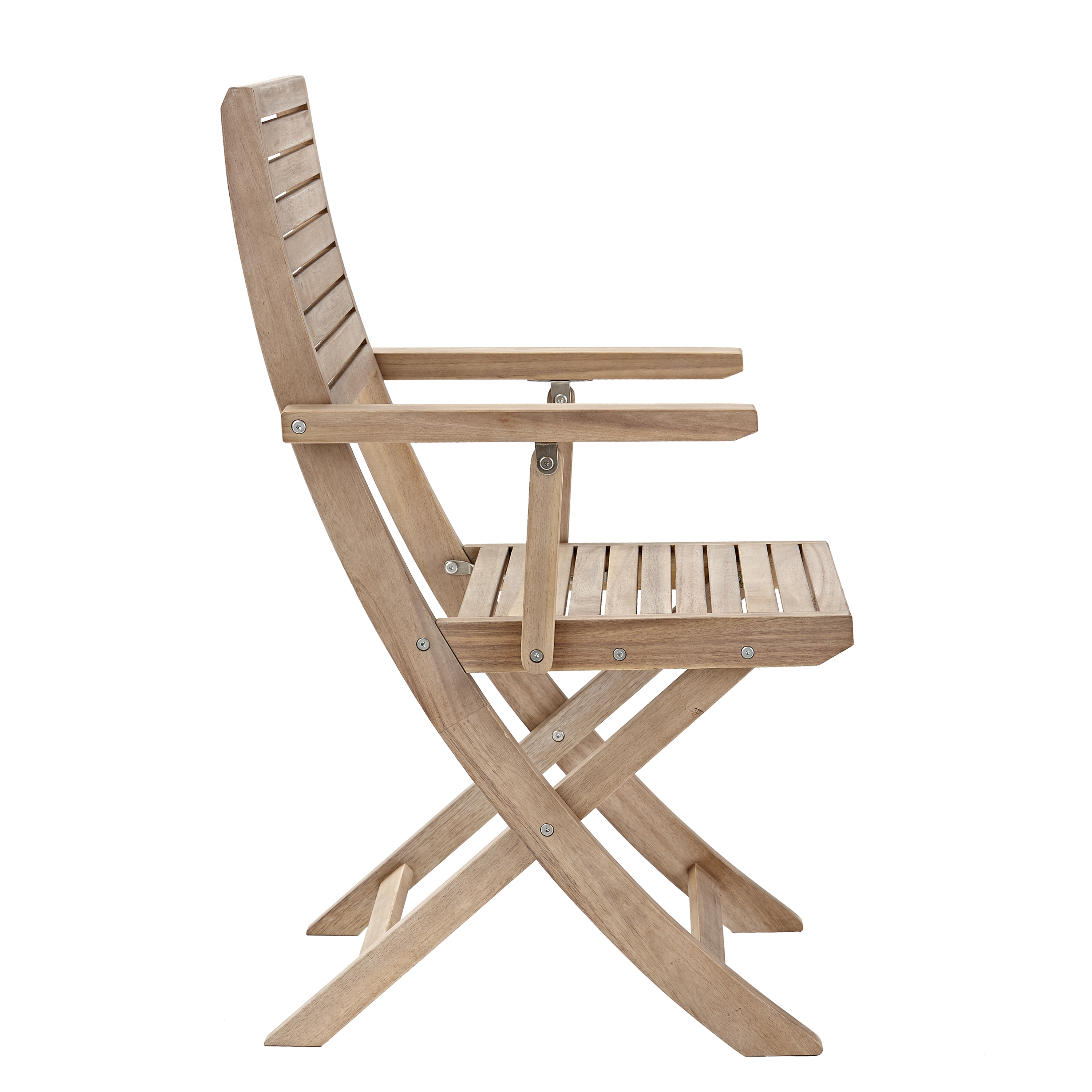 Sedia con braccioli senza cuscino pieghevole in legno Solaris NATERIAL colore acacia - 24