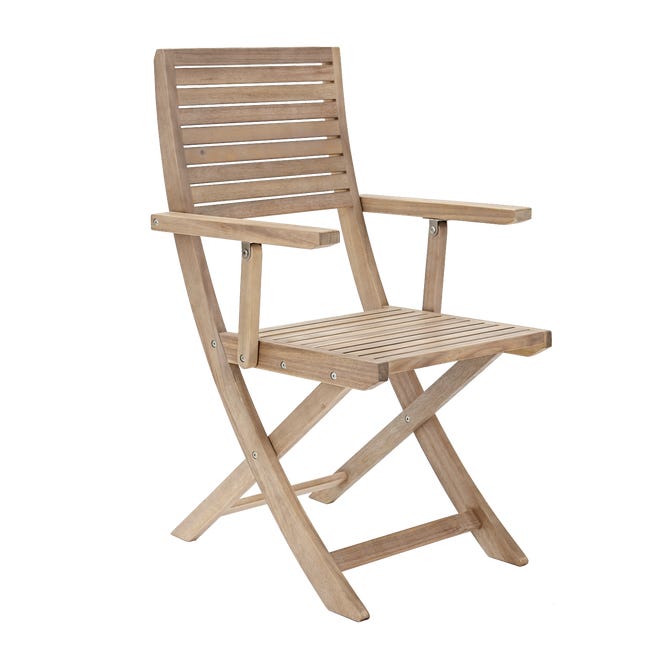 Sedia con braccioli senza cuscino pieghevole in legno Solaris NATERIAL colore acacia - 1