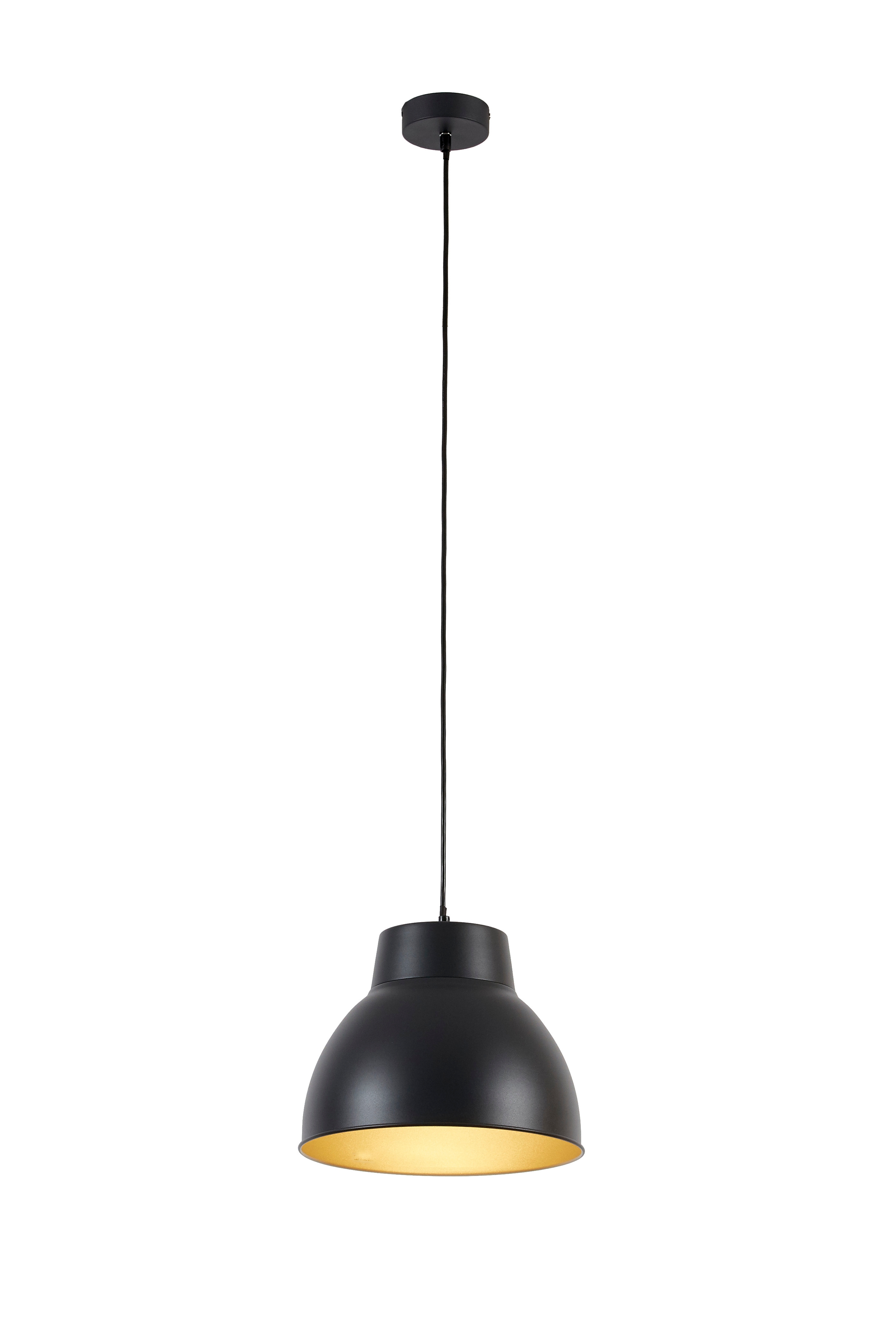Lampadario Industriale Mezzo nero in metallo, D. 31 cm, INSPIRE - 1