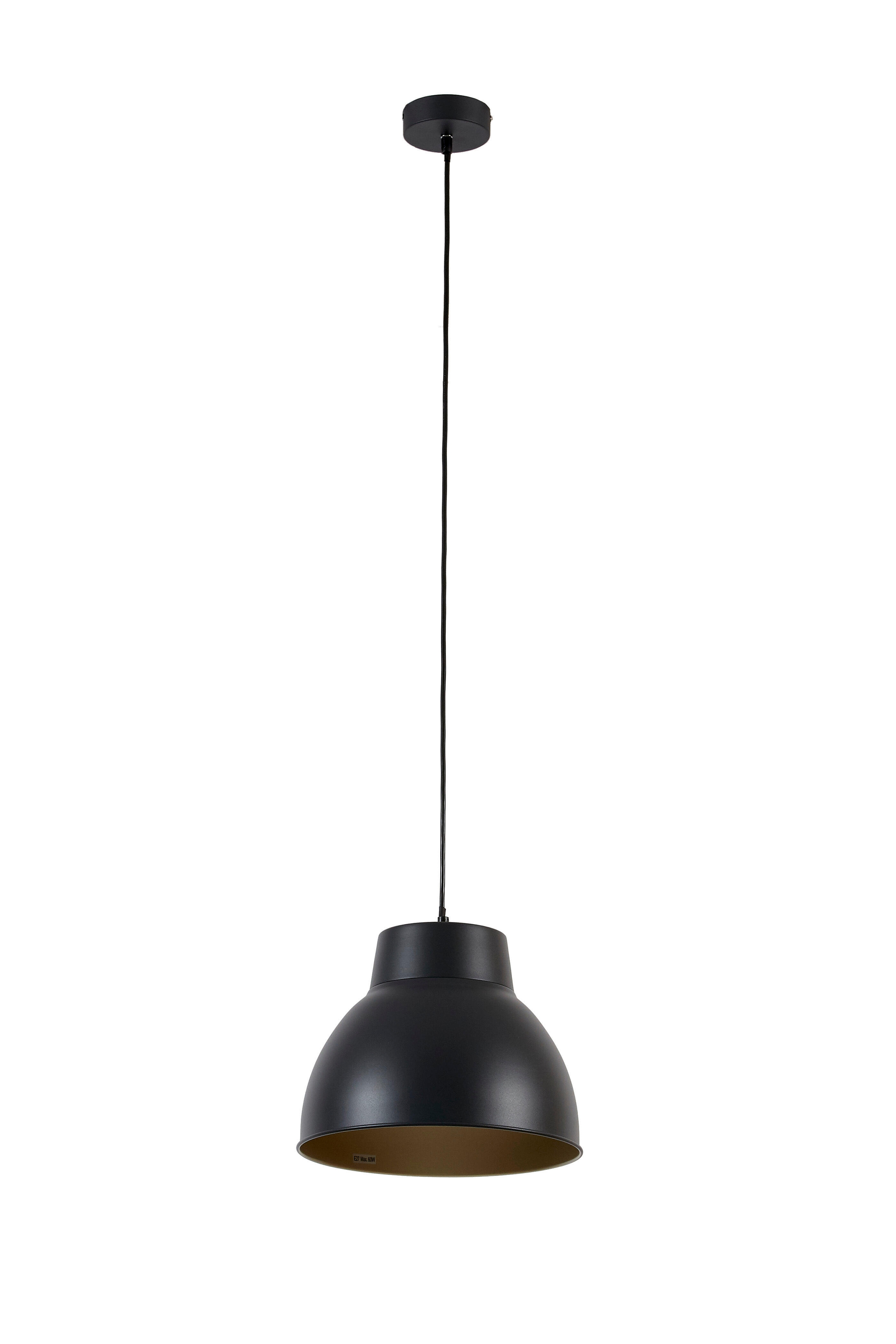 Lampadario Industriale Mezzo nero in metallo, D. 31 cm, INSPIRE - 5
