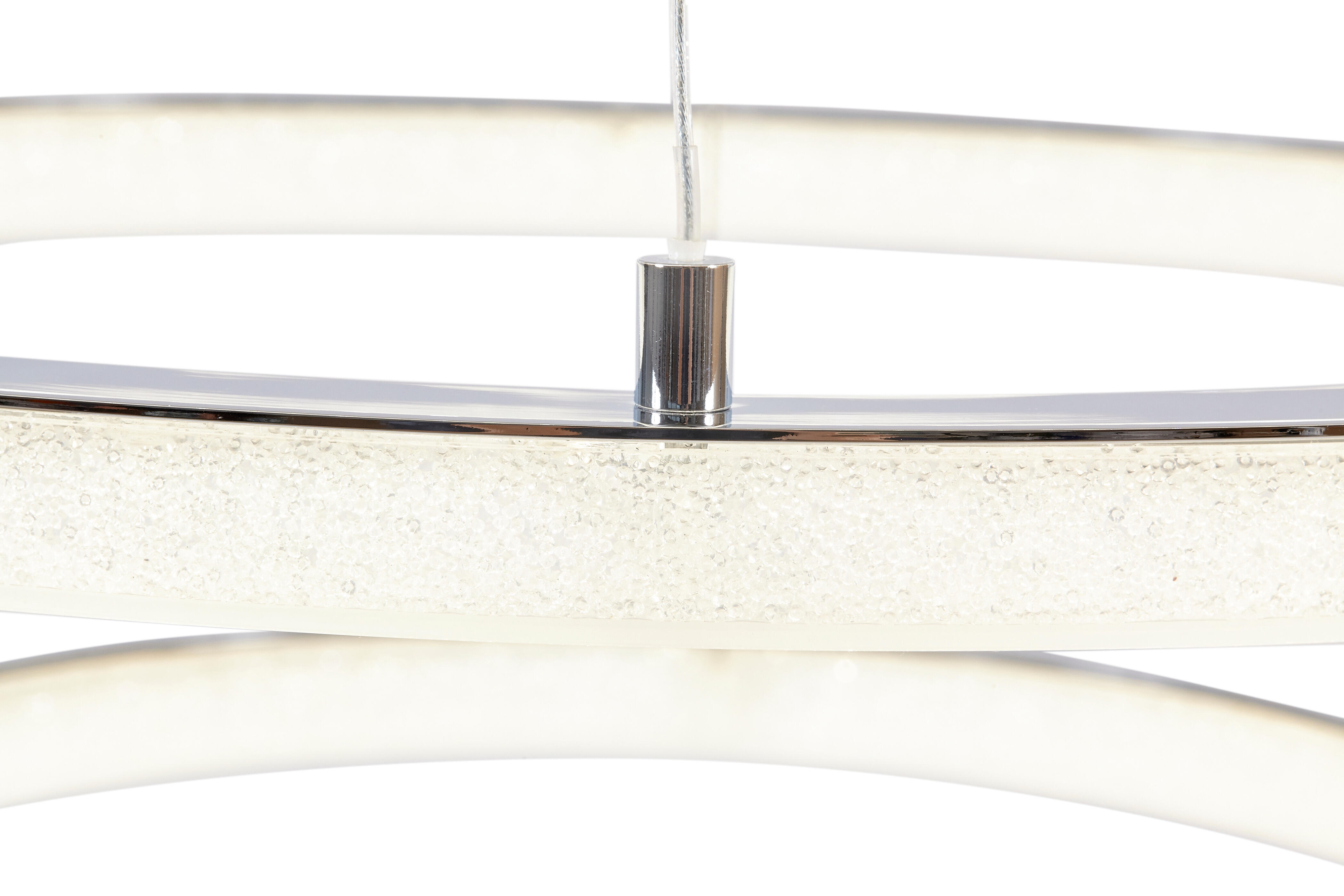 Lampadario Neoclassico Shokia bianco, cromo, in metallo, D. 60 cm, L. 120 cm, 3 luci, INSPIRE - 2