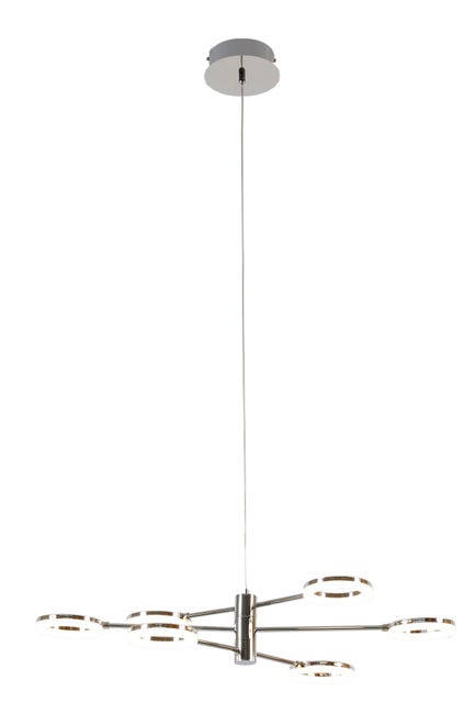 Lampadario Moderno Iring cromo, in ferro, L. 75.5 cm, 6 luci, INSPIRE - 1