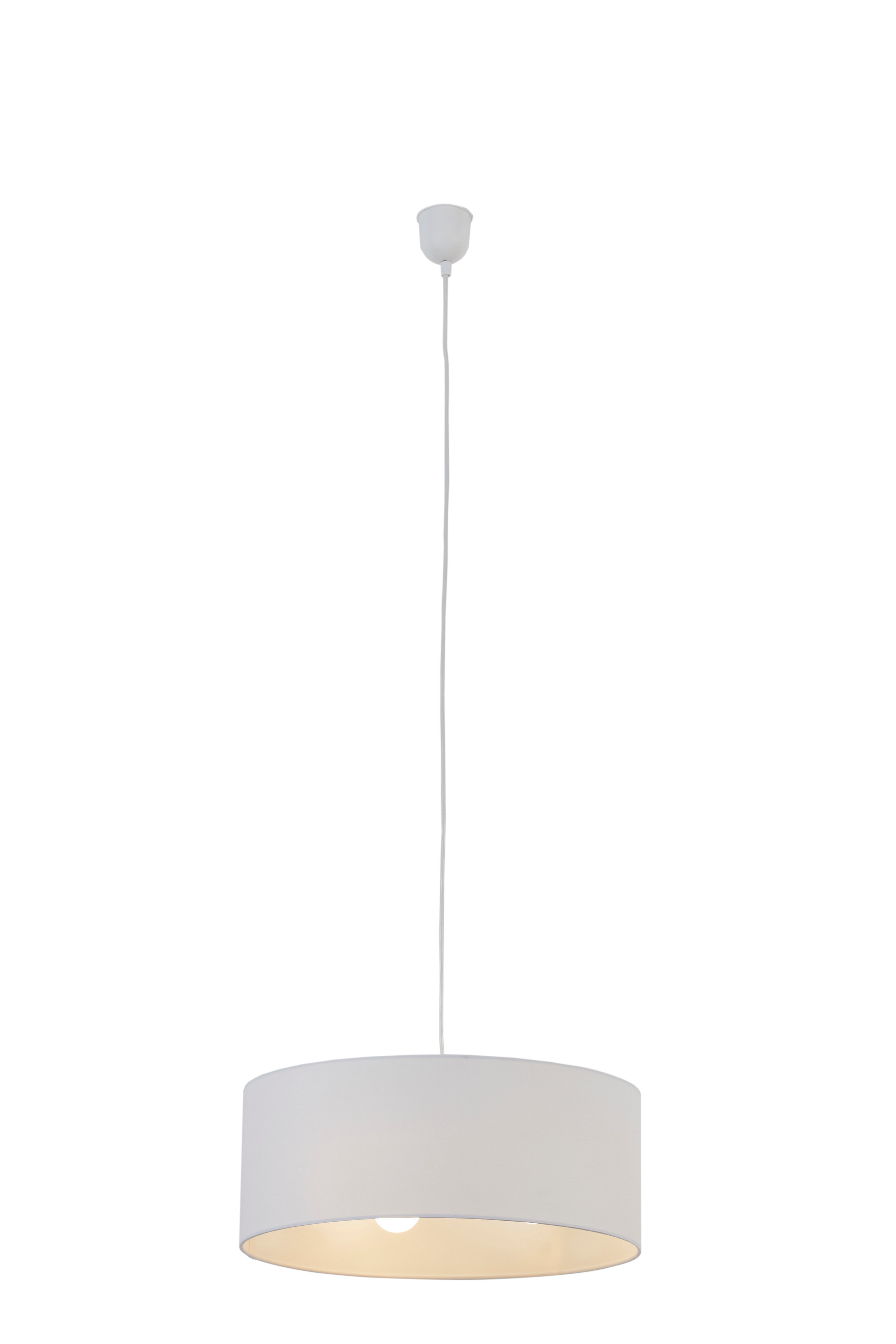 Lampadario Moderno Sitia bianco in tessuto, D. 48 cm, 3 luci, INSPIRE - 1