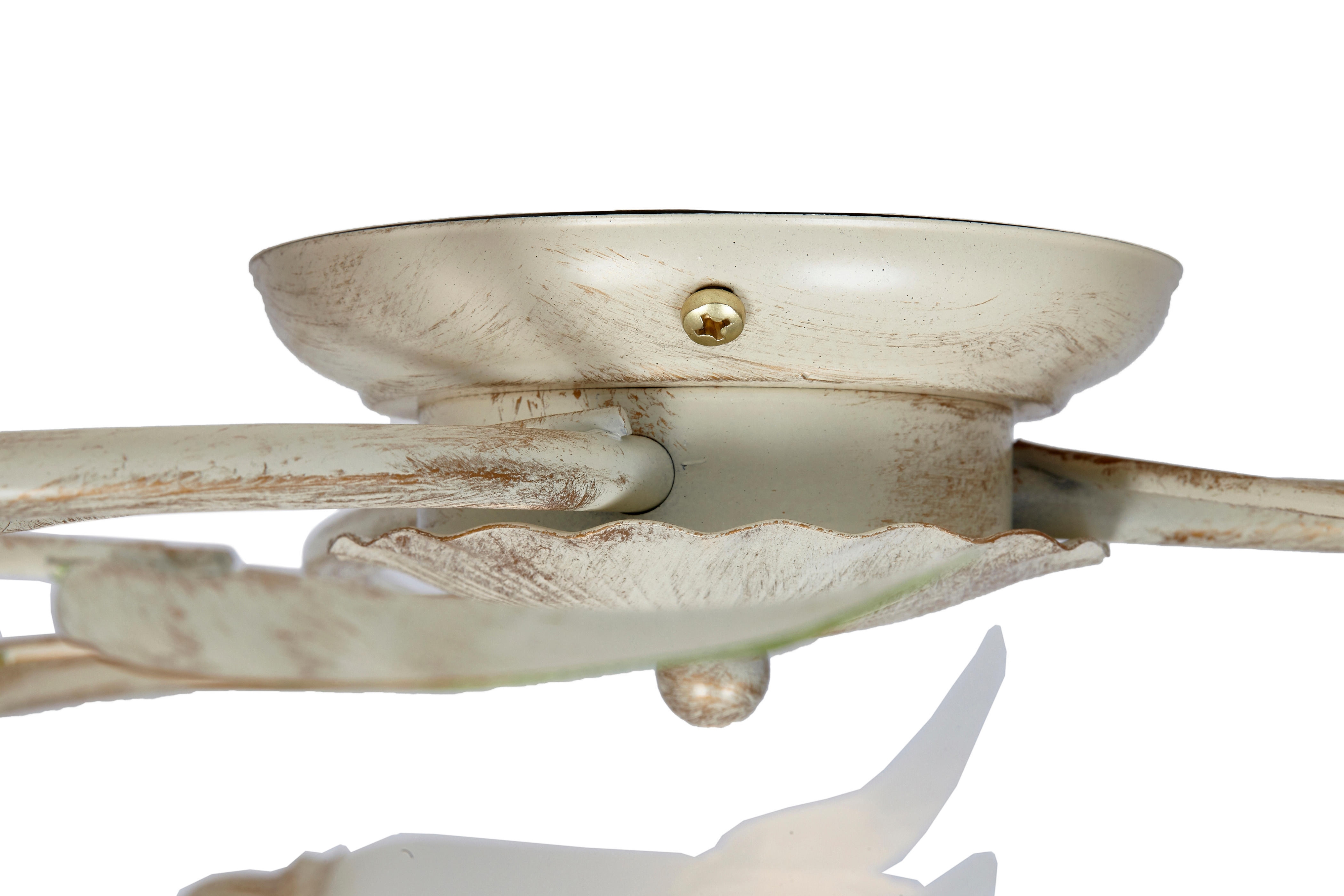 Plafoniera rustico Mirella Eco bianco, in vetro, D. 49 cm 18x49 cm, 3 luci - 7