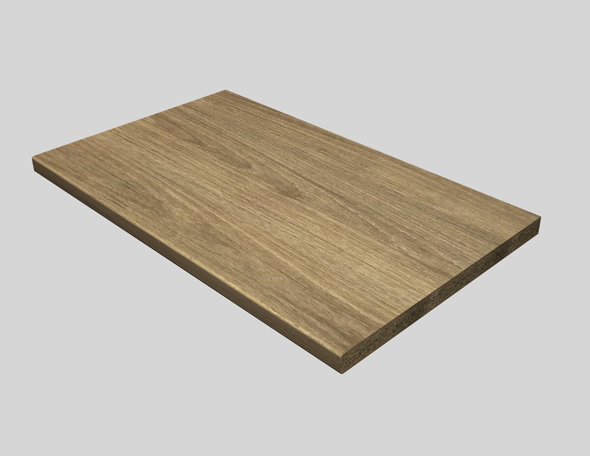 Piano di lavoro in legno rovere L 180 x P 60 cm, spessore 2.8 cm
