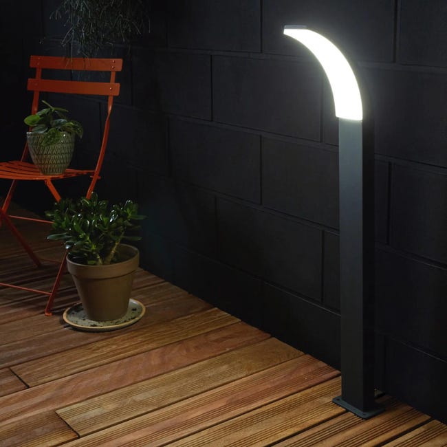 Lampioncino da giardino Lakko H 56.0 cm, Modulo LED, in alluminio, antracite, 1200LM MAX11.0W IP44 4000K INSPIRE - 1