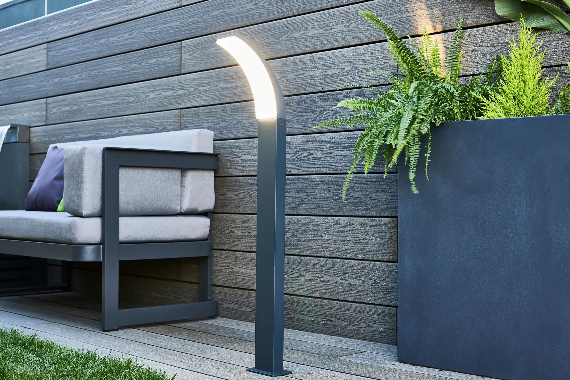 Lampioncino da giardino Lakko H 56.0 cm, Modulo LED, in alluminio, antracite, 1200LM MAX11.0W IP44 4000K INSPIRE - 7
