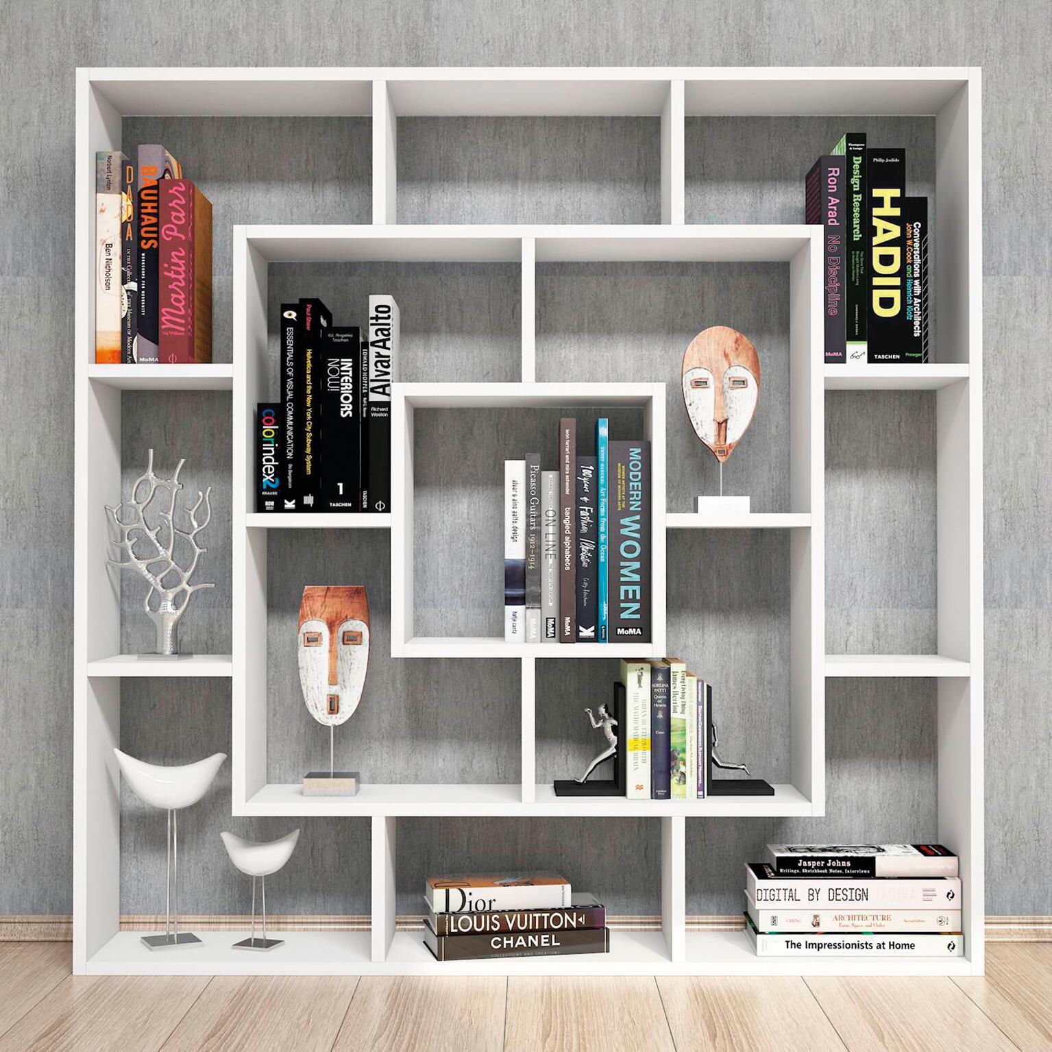 Libreria 7 ripiani Frame L 125 x P 20 x H 125 cm ,portata per ripiano 5 ...