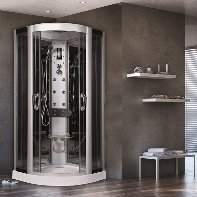 cabina doccia idromassaggio semicircolare eklis 90 x 90 cm leroy merlin