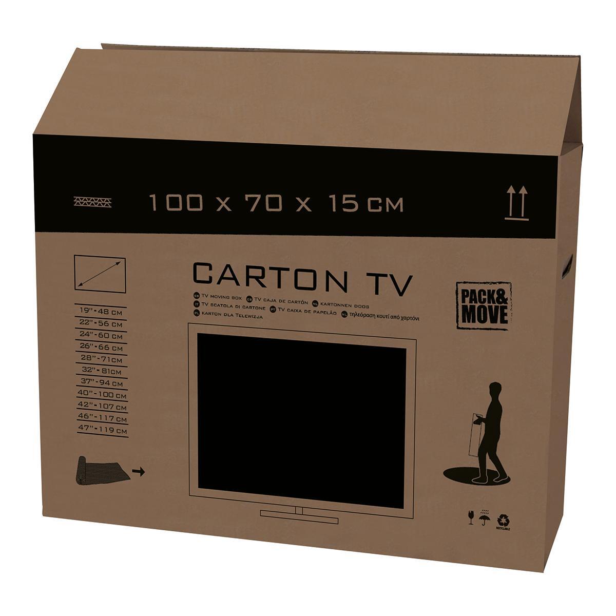 Scatola da imballaggio per TV 2 onde H 70 x L 100 x P 15 cm - 3