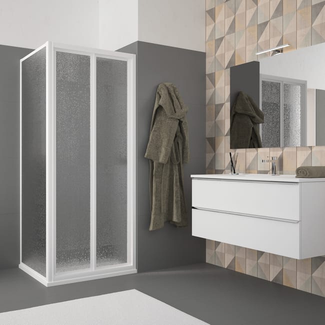 Porta Doccia Pieghevole Opale 80 Cm H 185 Cm In Pvc Spessore 2 8 Mm Acrilico Piumato Bianco Leroy Merlin Porta Doccia Nicchia Leroy Merlin